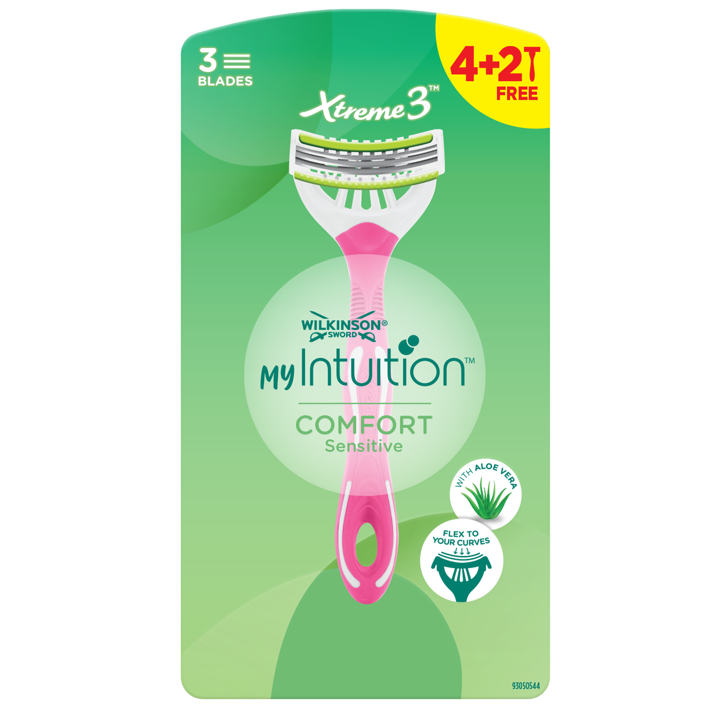 Dámské jednorázové holicí strojky myIntuition Xtreme 3 Sensitive + 4 náhradní hlavice