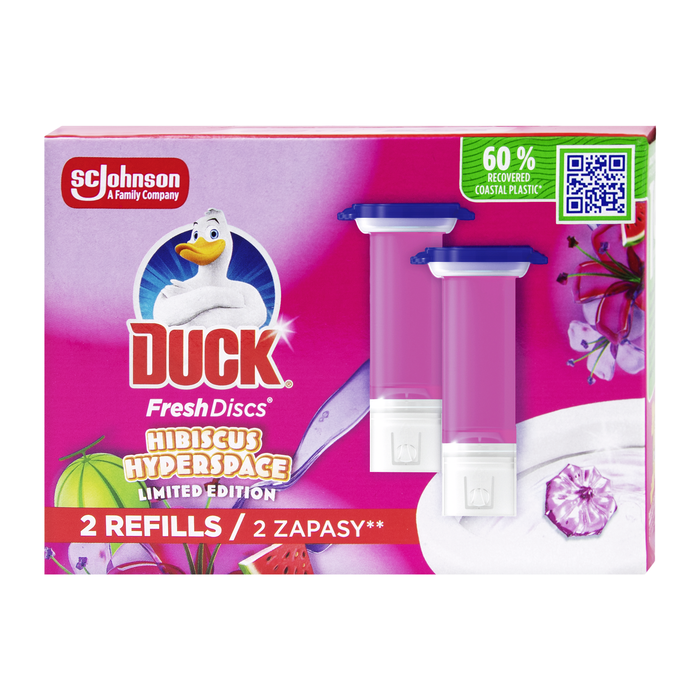 WC bodový blok Fresh Discs 2 ks Hibiscus Hyperspace