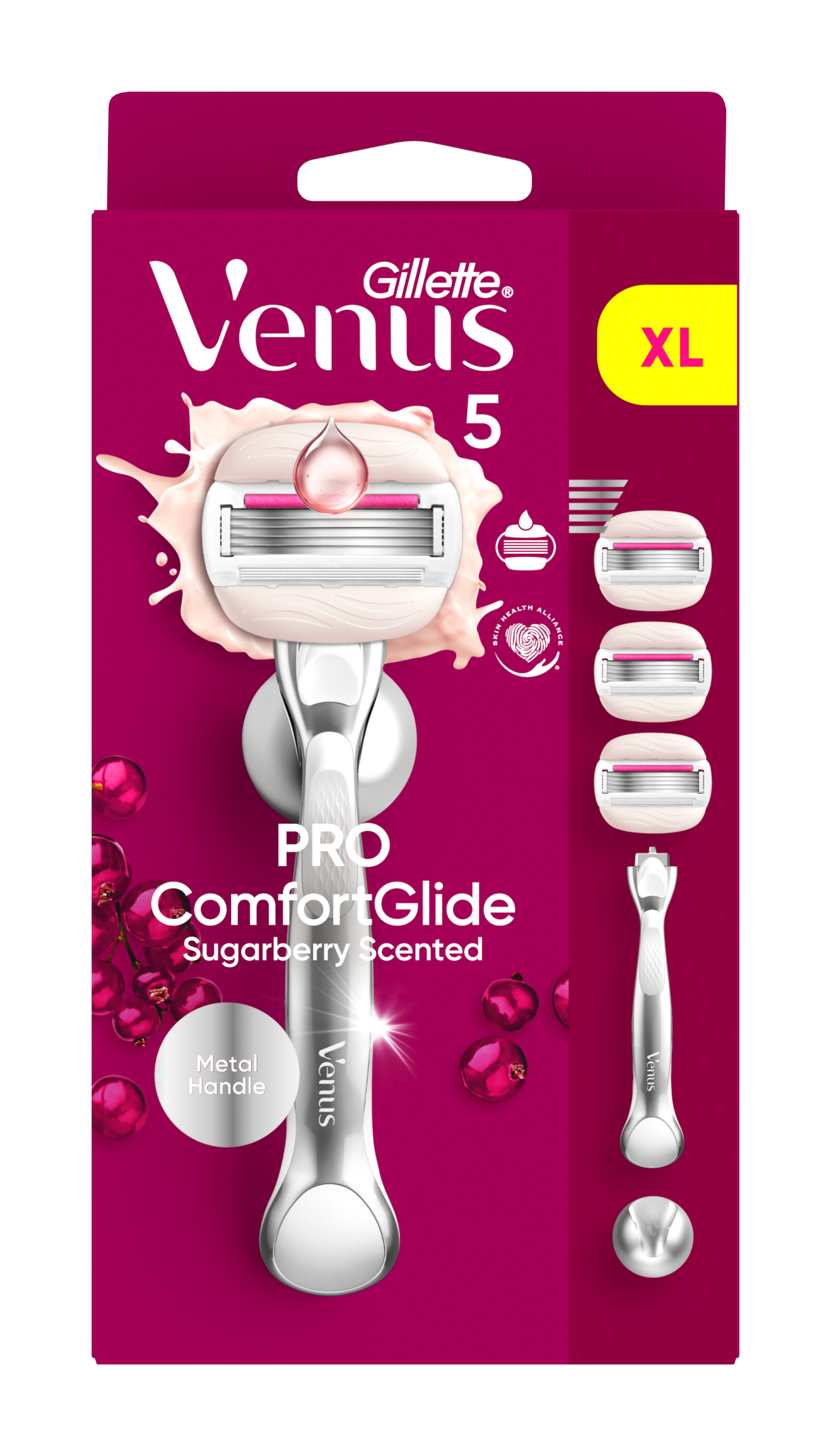 Gillette Dámský holicí strojek Venus Pro ComfortGlide Sugarberry + 3 náhradní hlavice