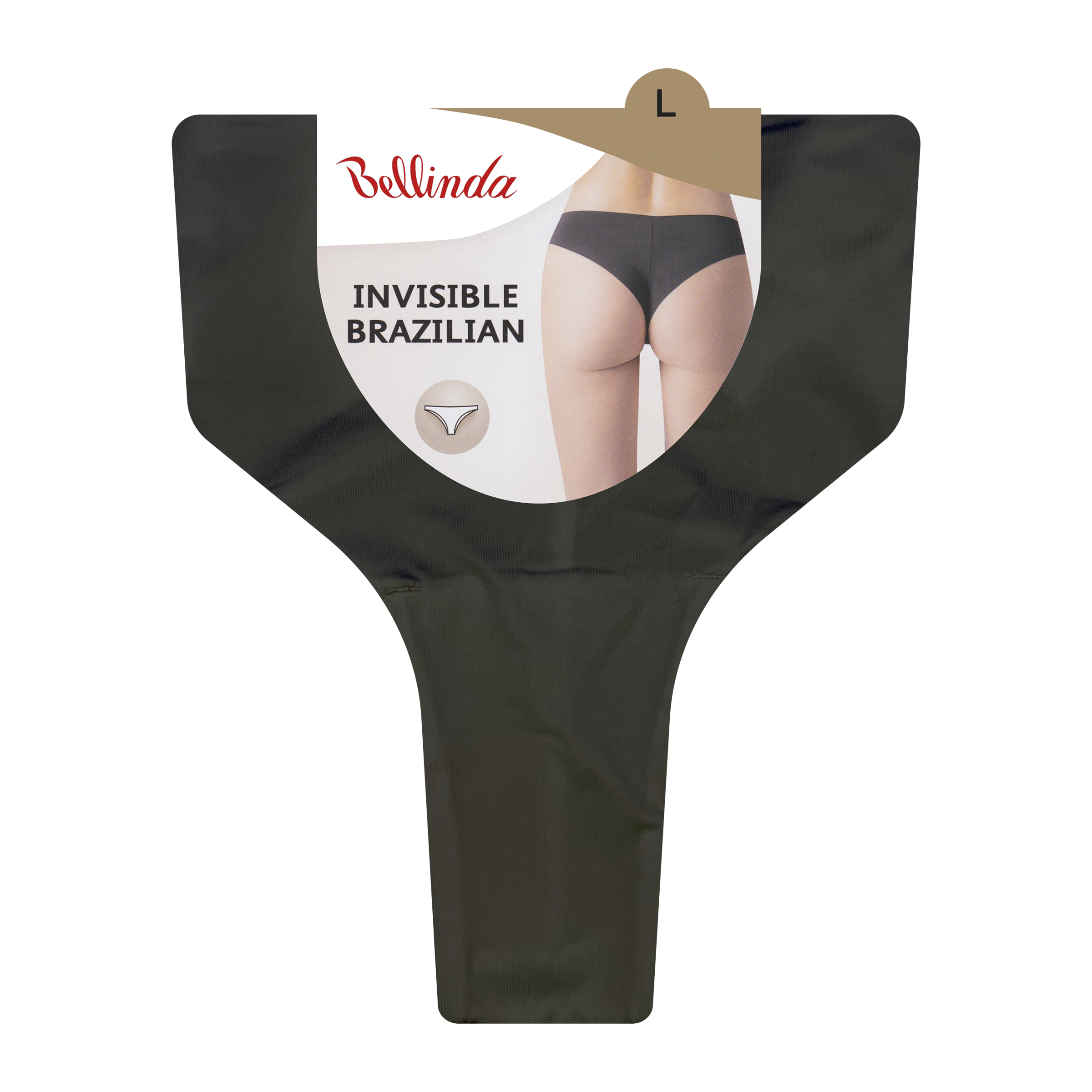 Dámské bezešvé kalhotky Invisible Brazilian, černé vel. L