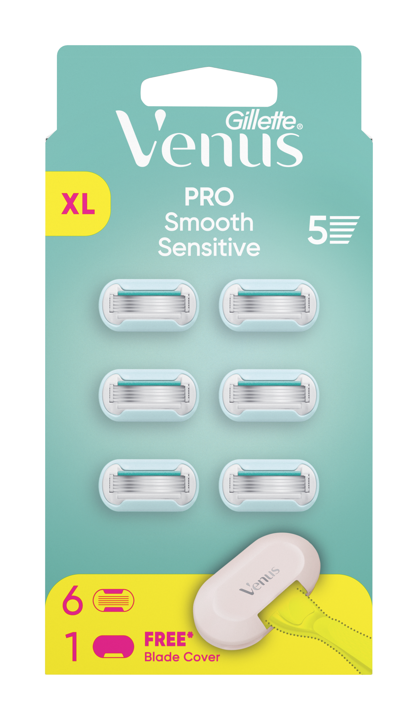 Gillette Náhradní holicí hlavice Venus Pro Smooth Sensitive XL 6 ks