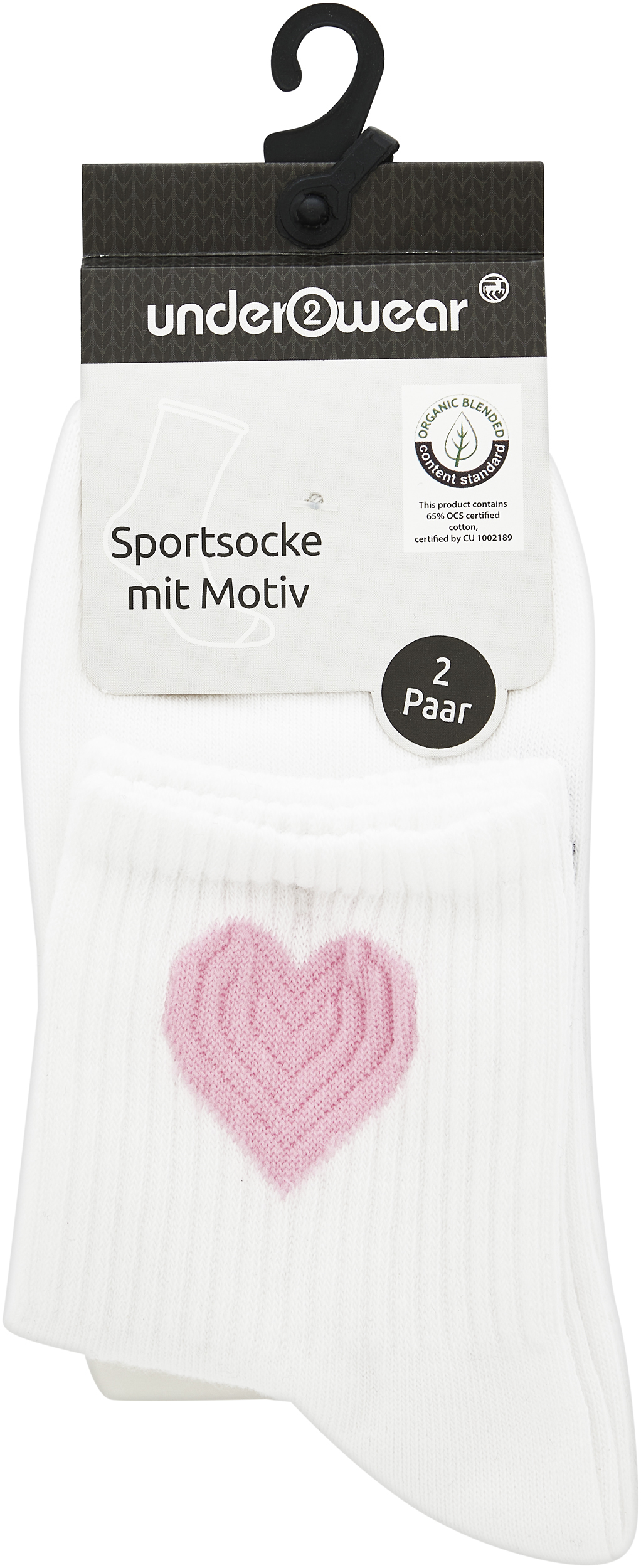 under2wear Sportovní ponožky Srdce 2pack vel. 39/42 2 ks