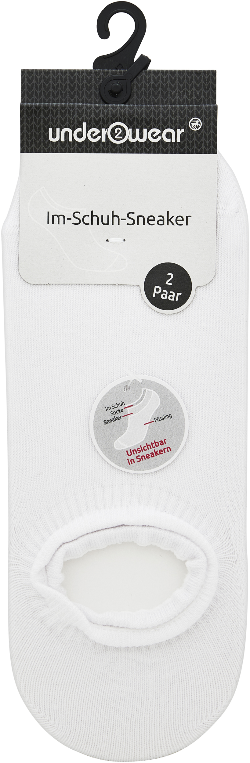 under2wear Ponožky Sneaker 2pack bílé vel. 35/38 2 ks