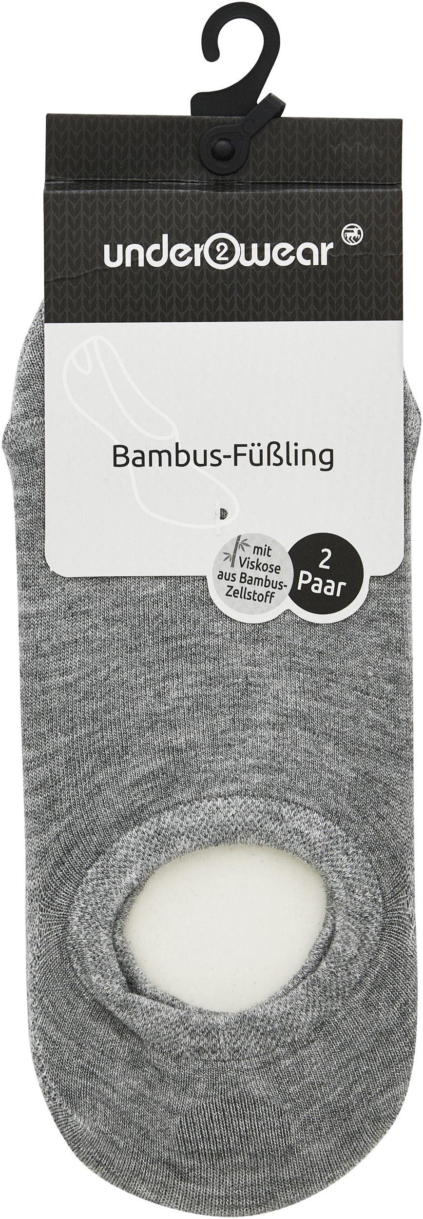 under2wear Kotníkové ponožky Bambus Šedé 2pack vel. 35/38 2 ks