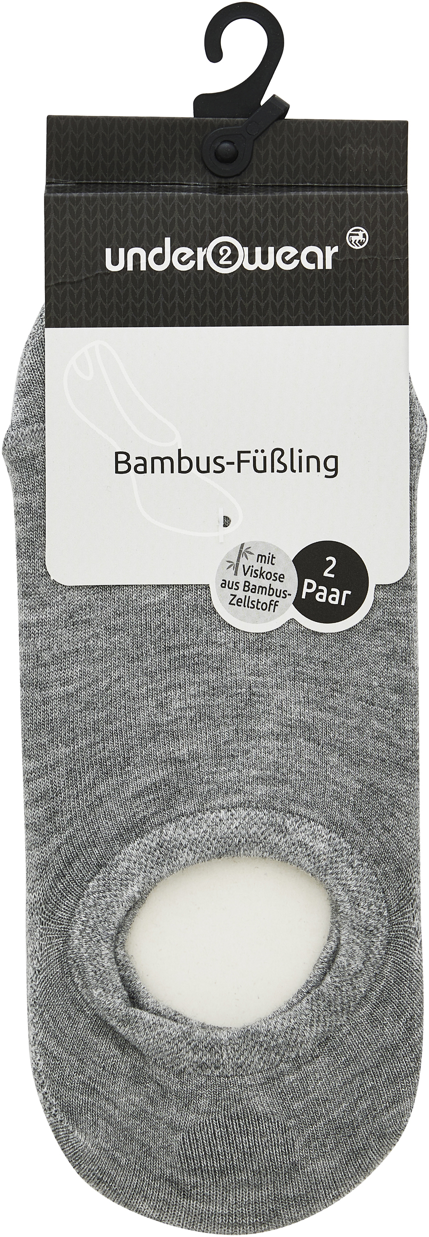 under2wear Kotníkové ponožky Bambus Šedé 2pack vel. 39/42 2 ks