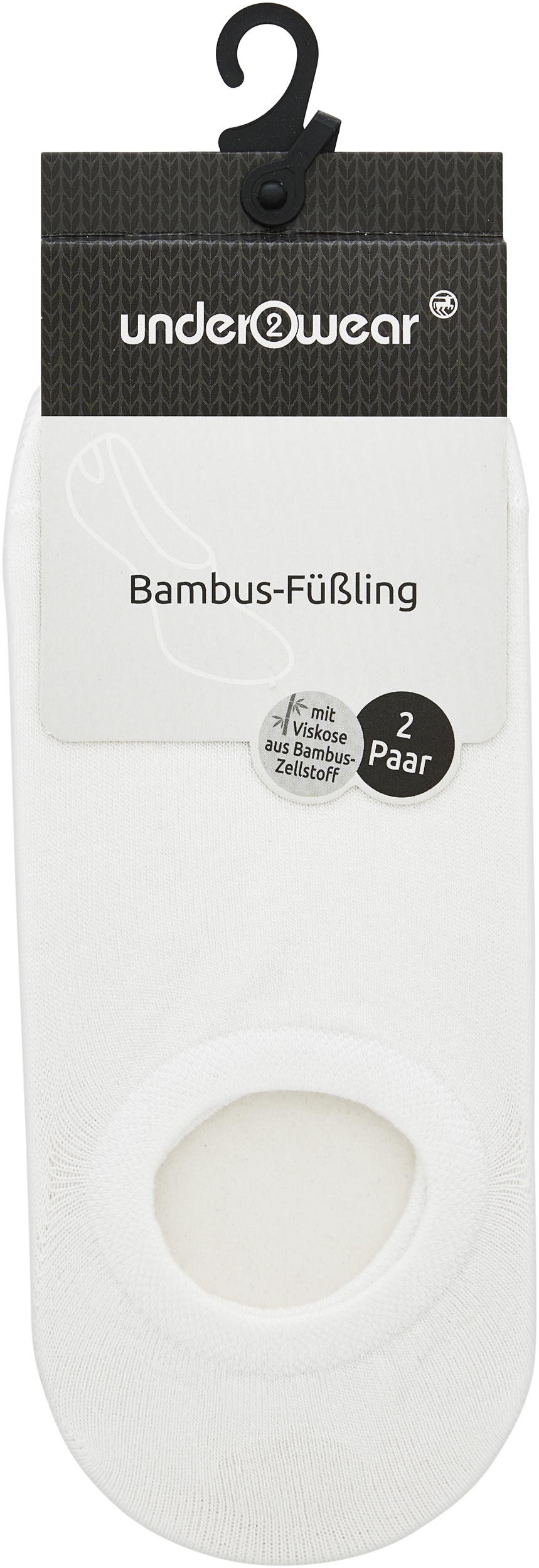 under2wear Kotníkové ponožky Bambus Bílé 2pack vel. 35/38 2 ks
