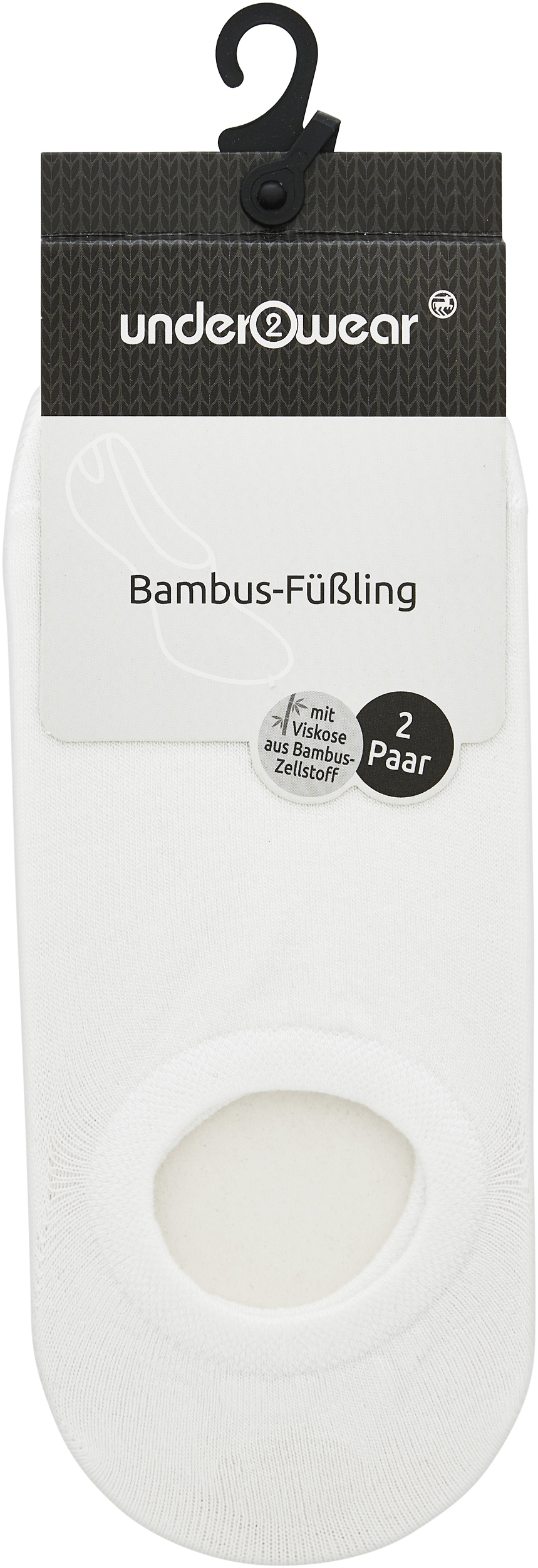 under2wear Kotníkové ponožky Bambus Bílé 2pack vel. 39/42 2 ks