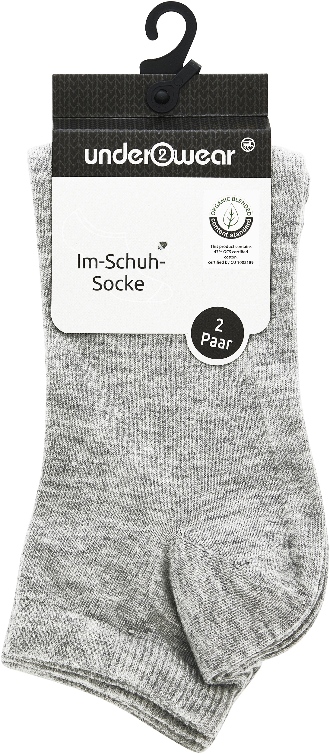 under2wear Ponožky kotníkové 2pack Šedé vel. 35/38 2 ks