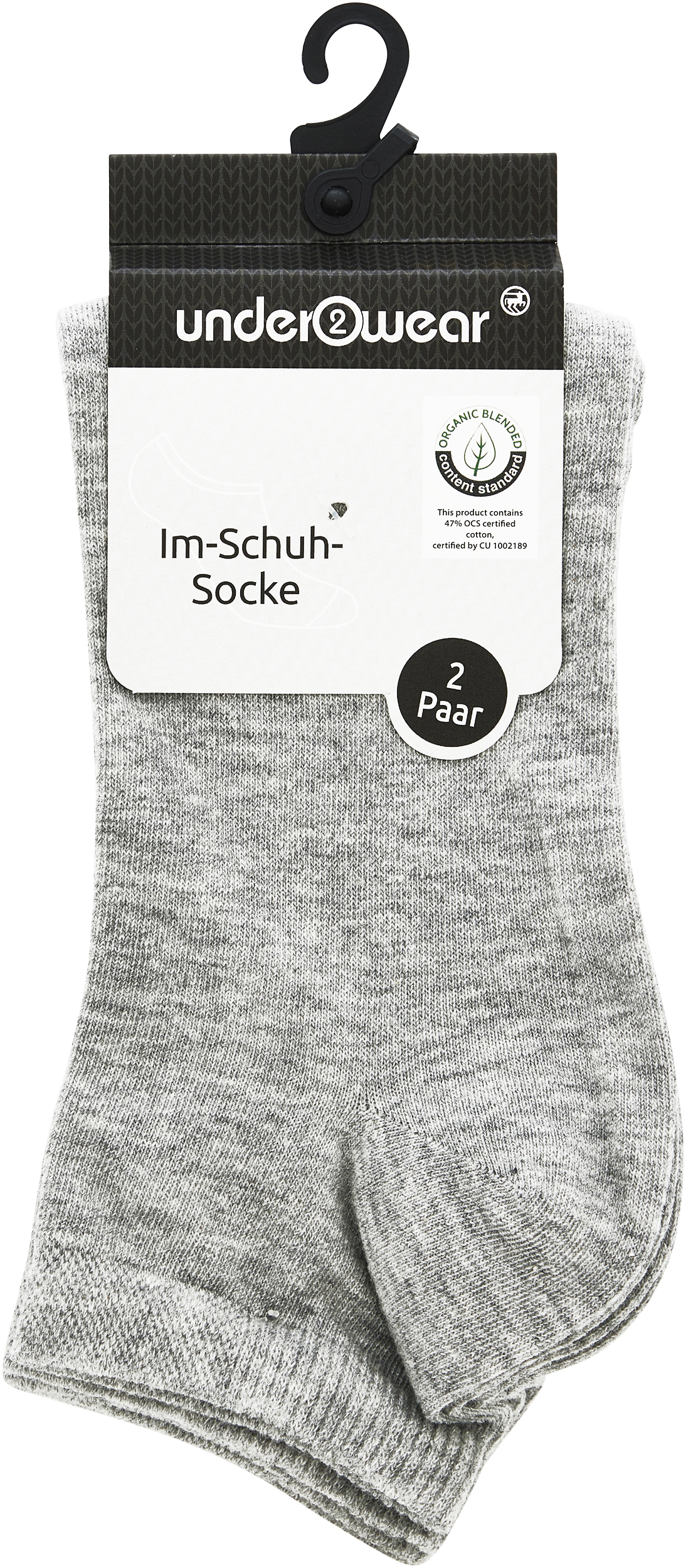 under2wear Ponožky kotníkové 2pack Šedé vel. 39/42 2 ks