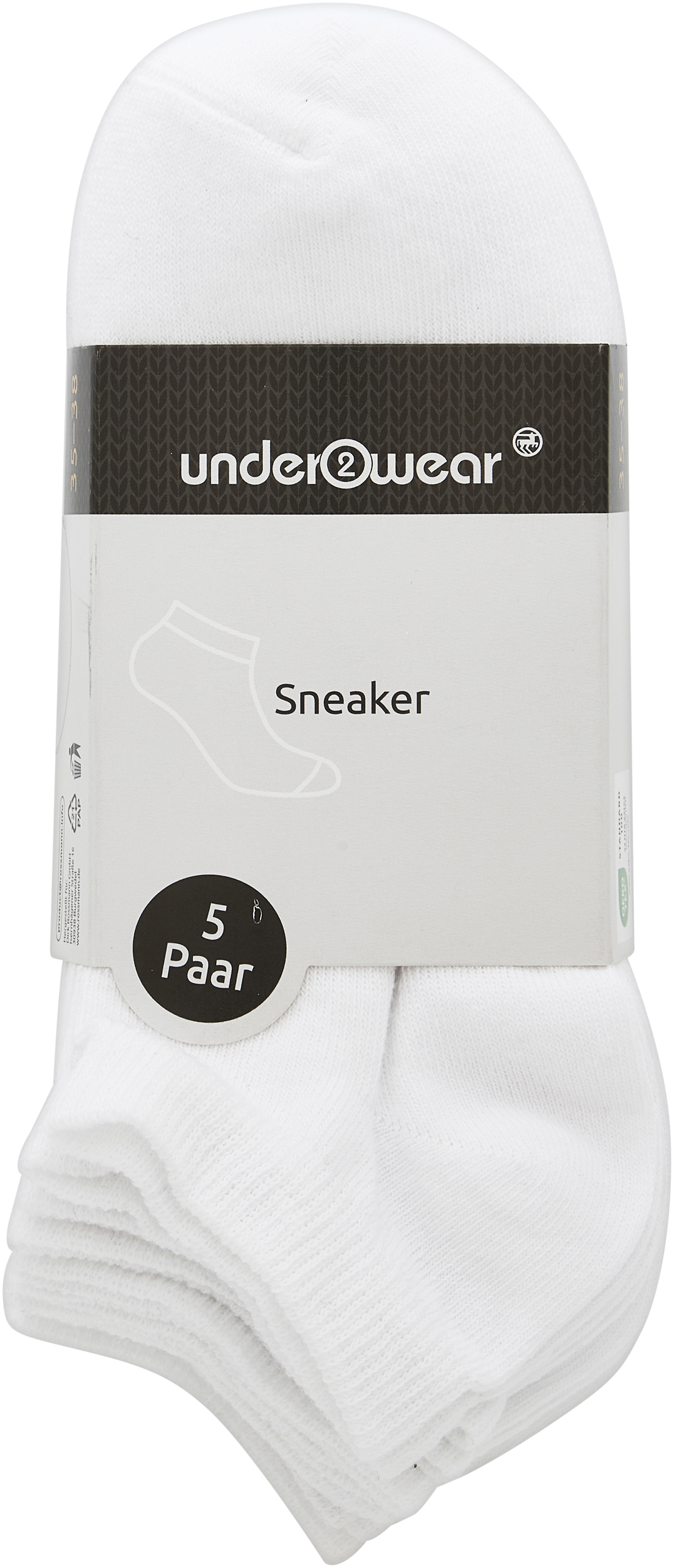 under2wear Ponožky Sneaker Bílé 5pack vel. 39/42 5 ks