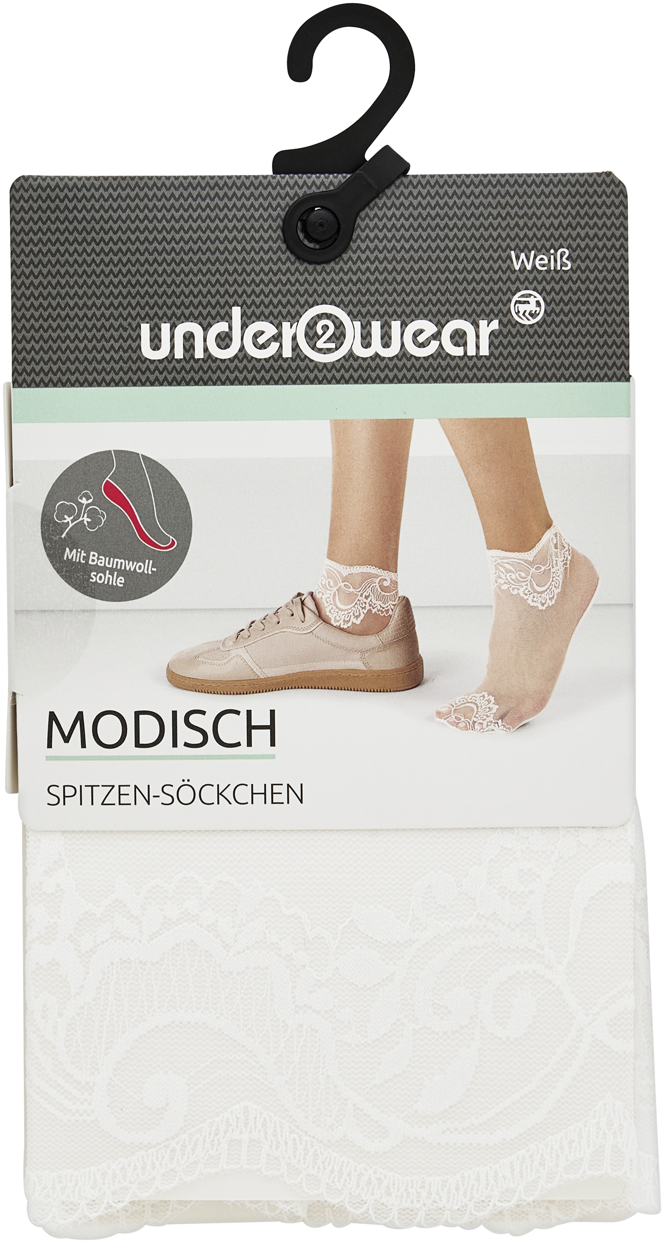 under2wear Krajkové ponožky Bílé vel. 35/38