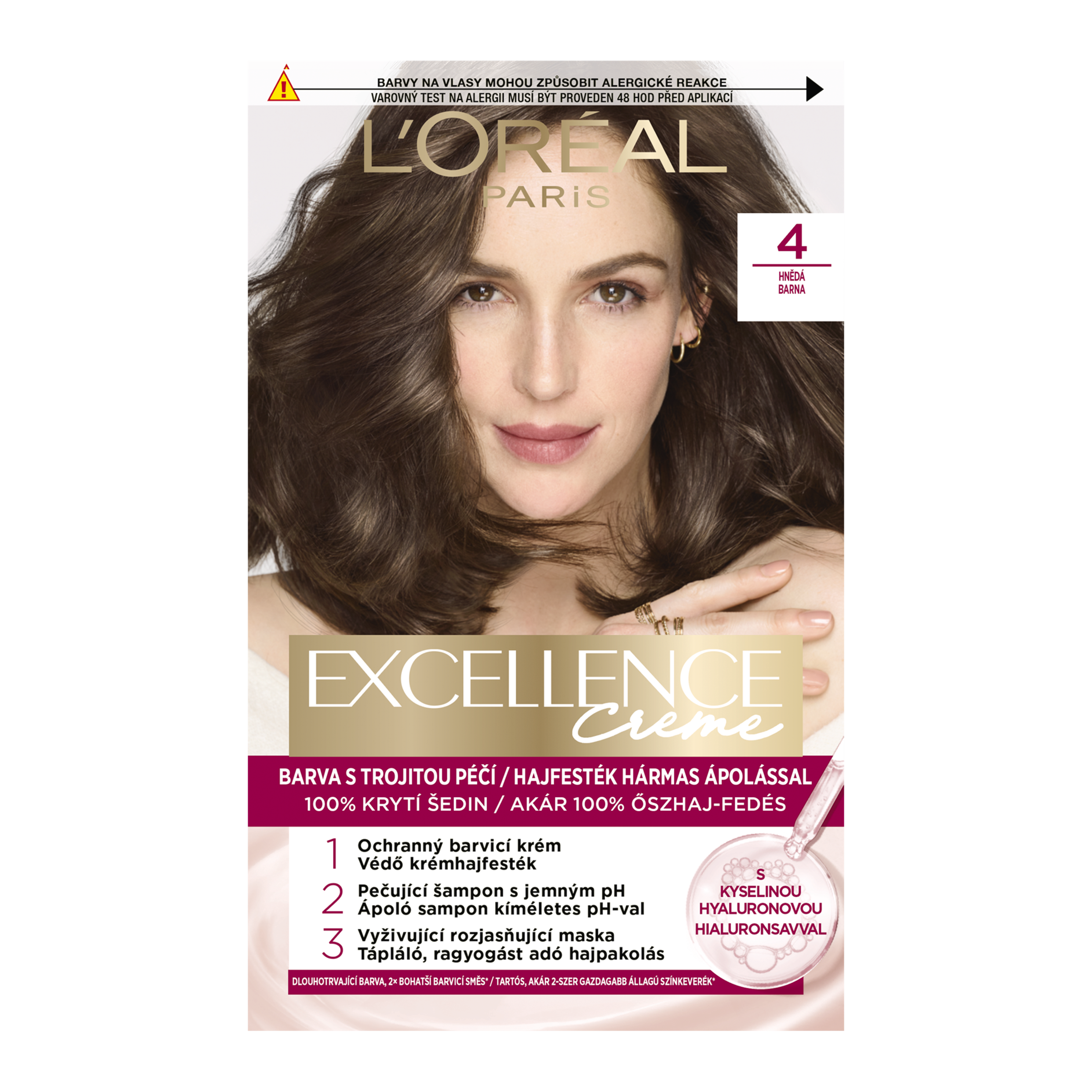 Barva na vlasy Excellence Creme 4 Hnědá