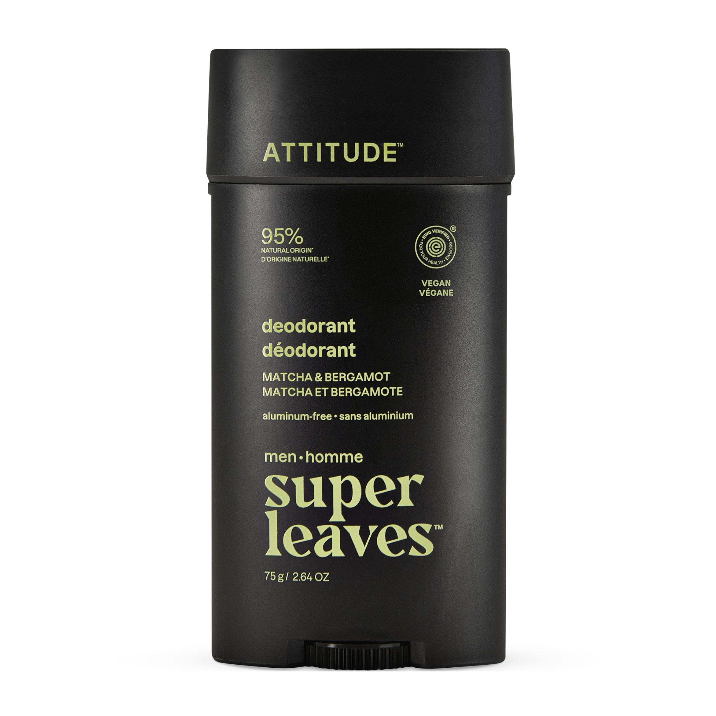 Deodorant tuhý pro muže Matcha & bergamot