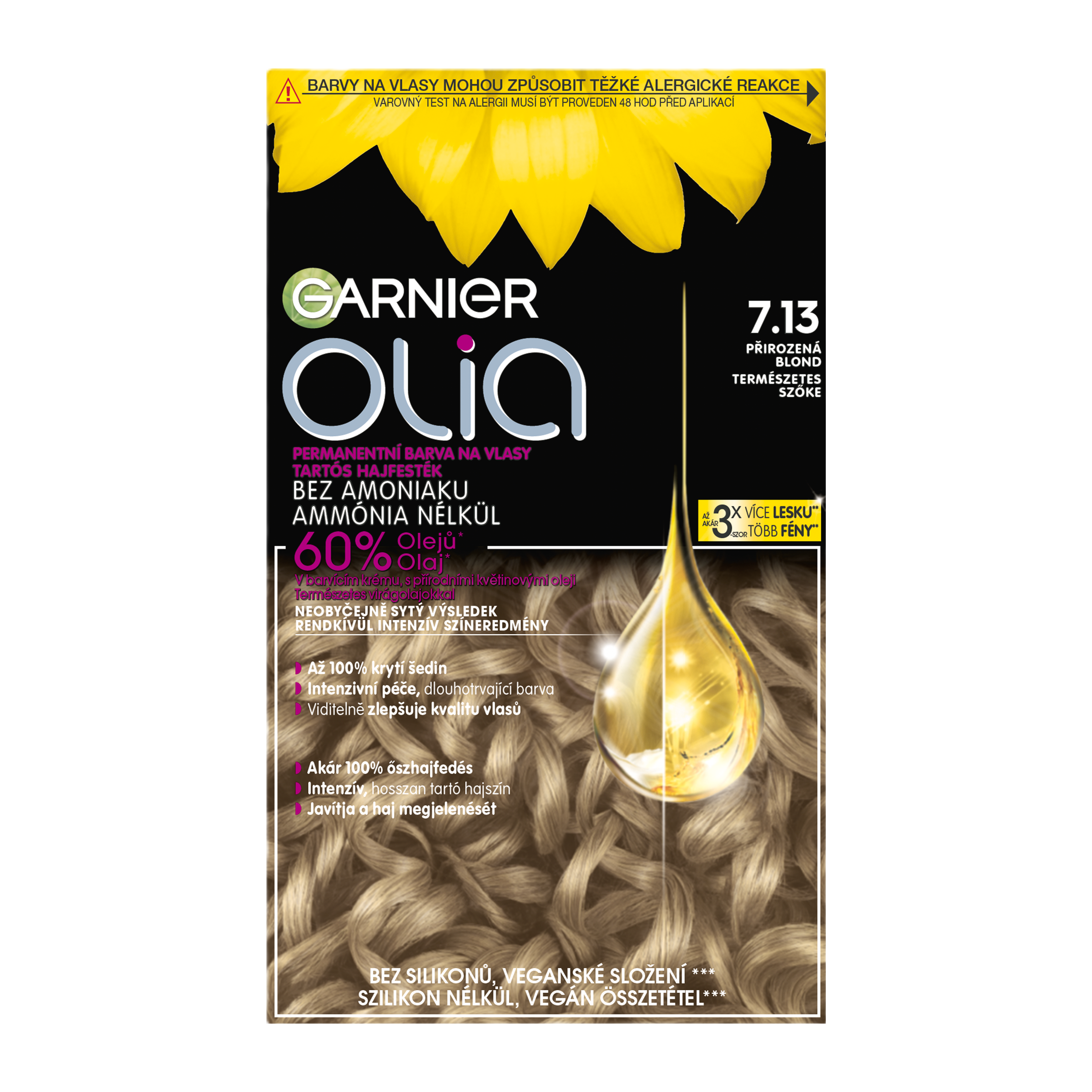 Barva na vlasy Olia 7.13 přirozená blond