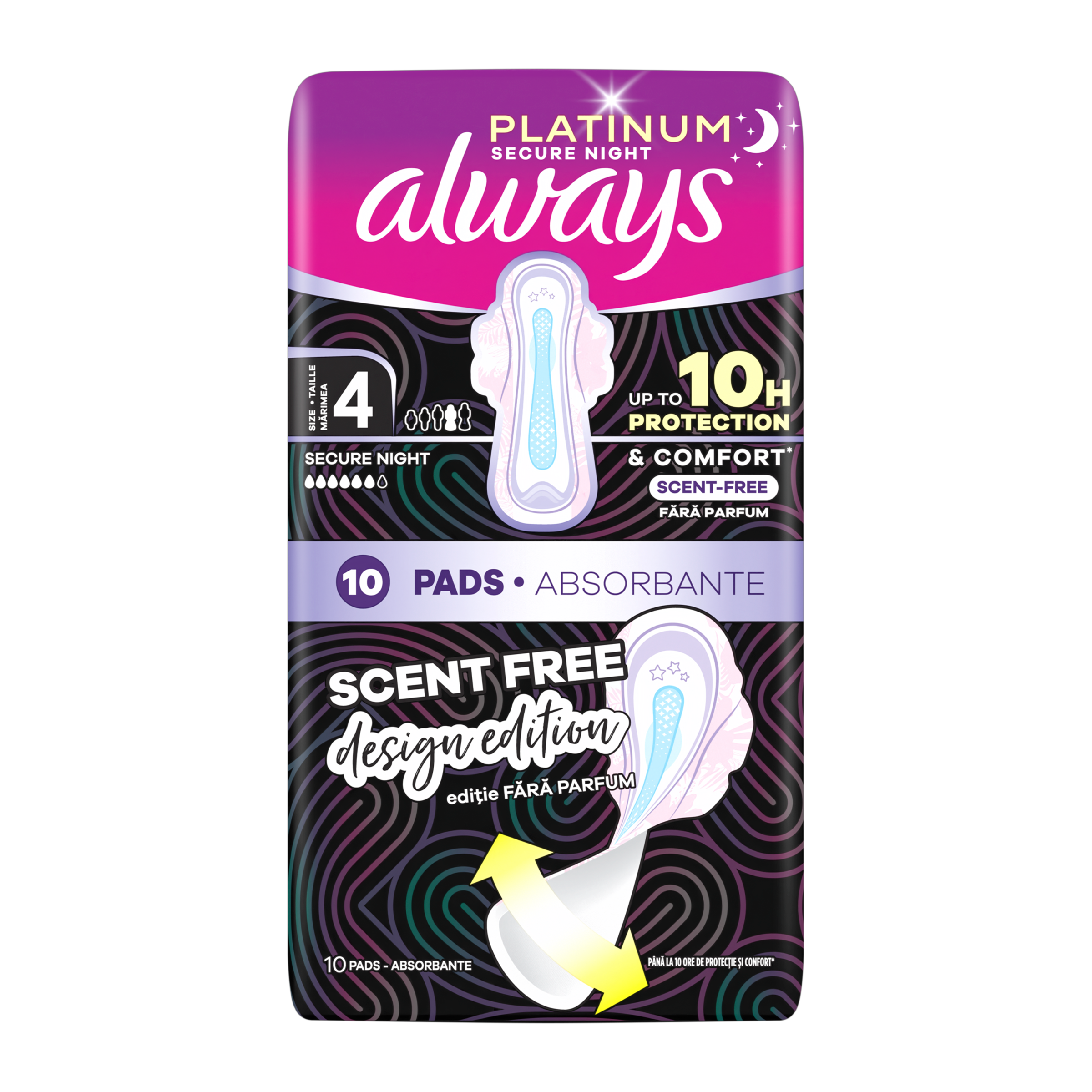 Hygienické vložky Platinum Secure Night s křidélky vel. 4 10 ks