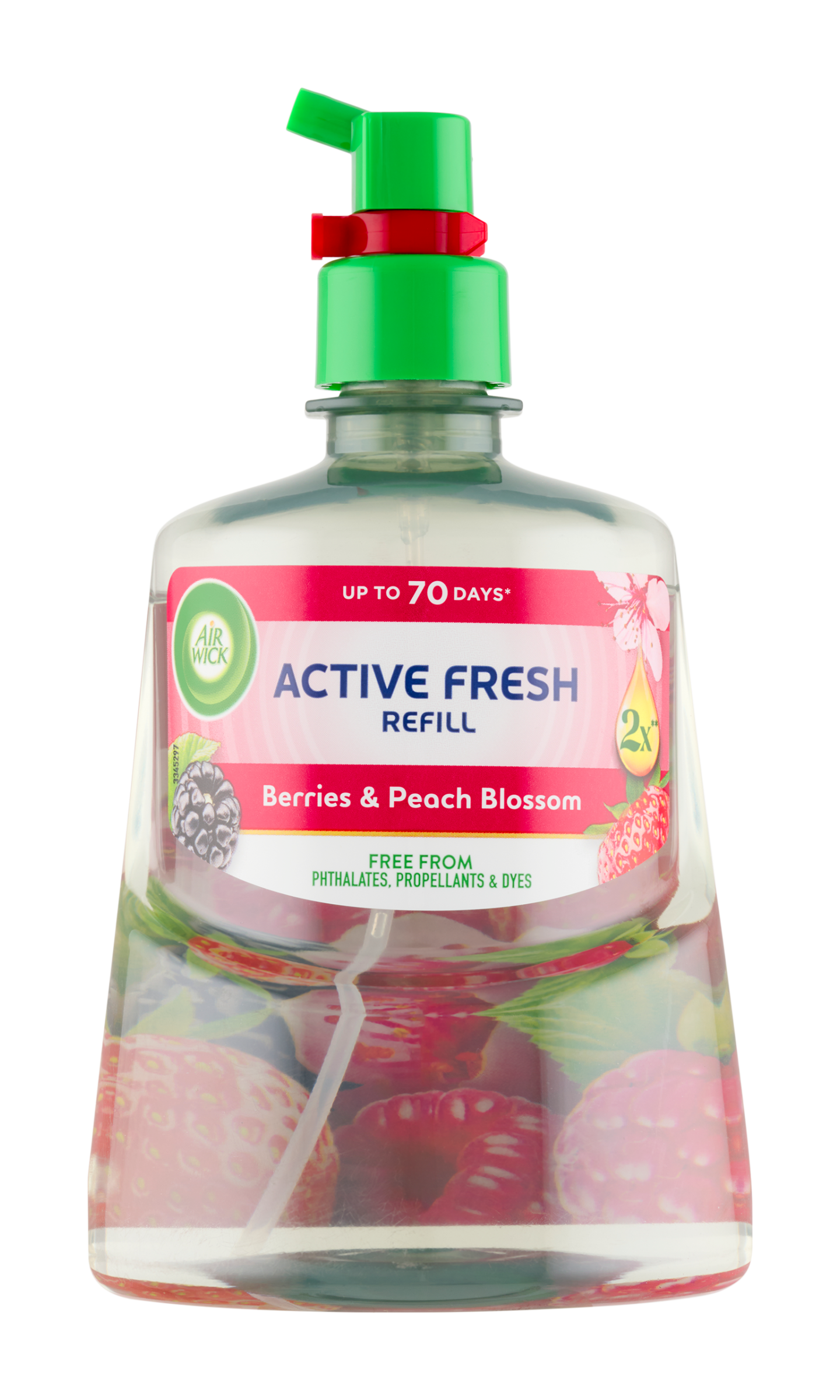 Náplň na vodní bázi do automatického difuzéru Active Fresh Lesní plody a broskvový květ