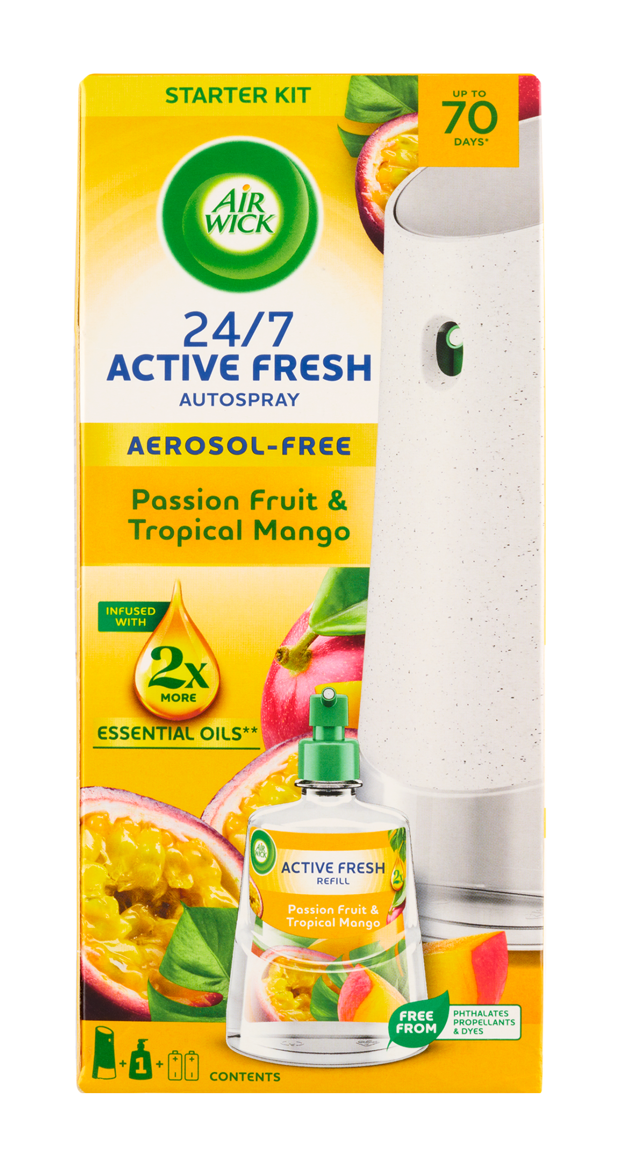 Difuzér a náplň do osvěžovače vzduchu Active Fresh Maracuja a tropické mango