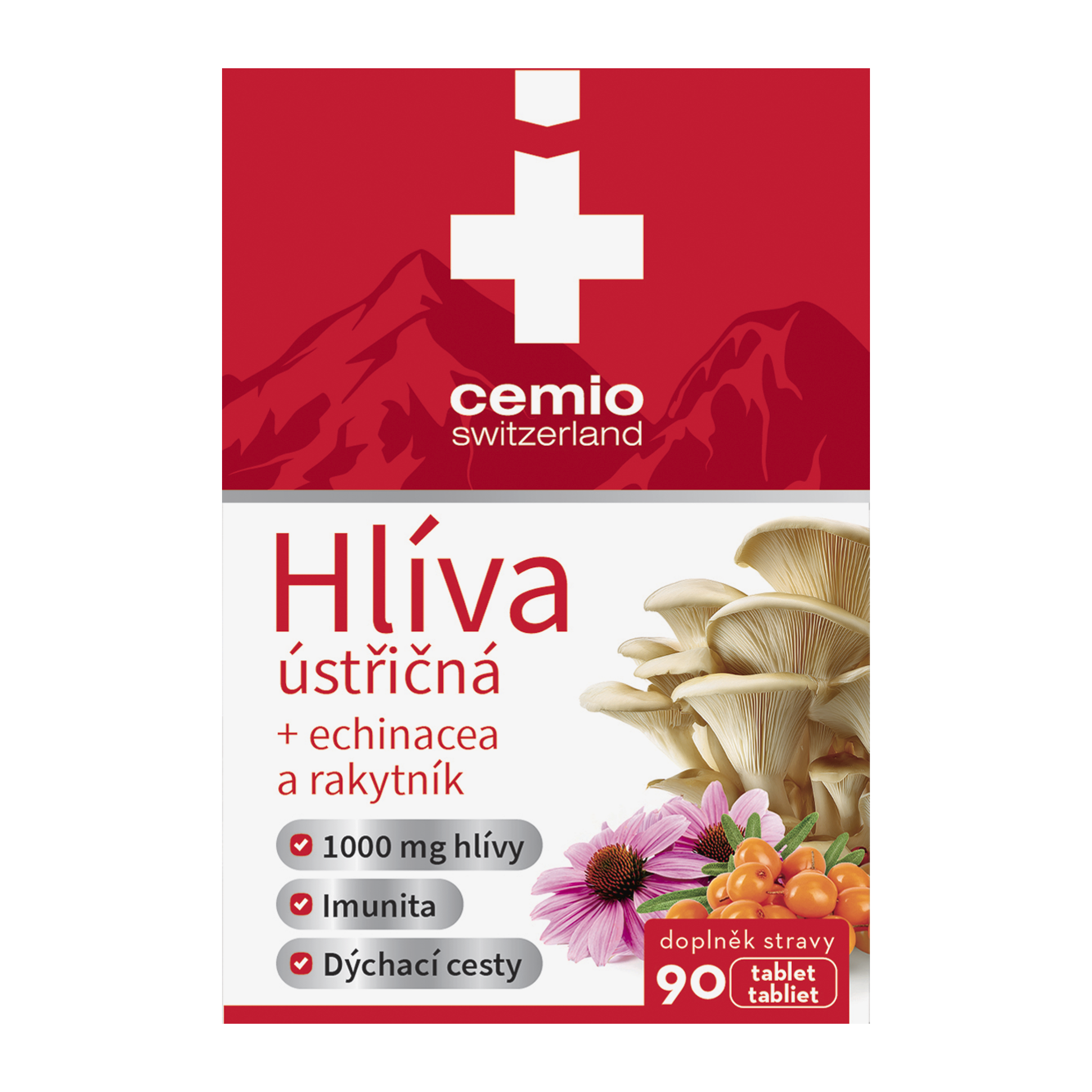 Hlíva ústřičná, echinacea a rakytník, doplněk stravy