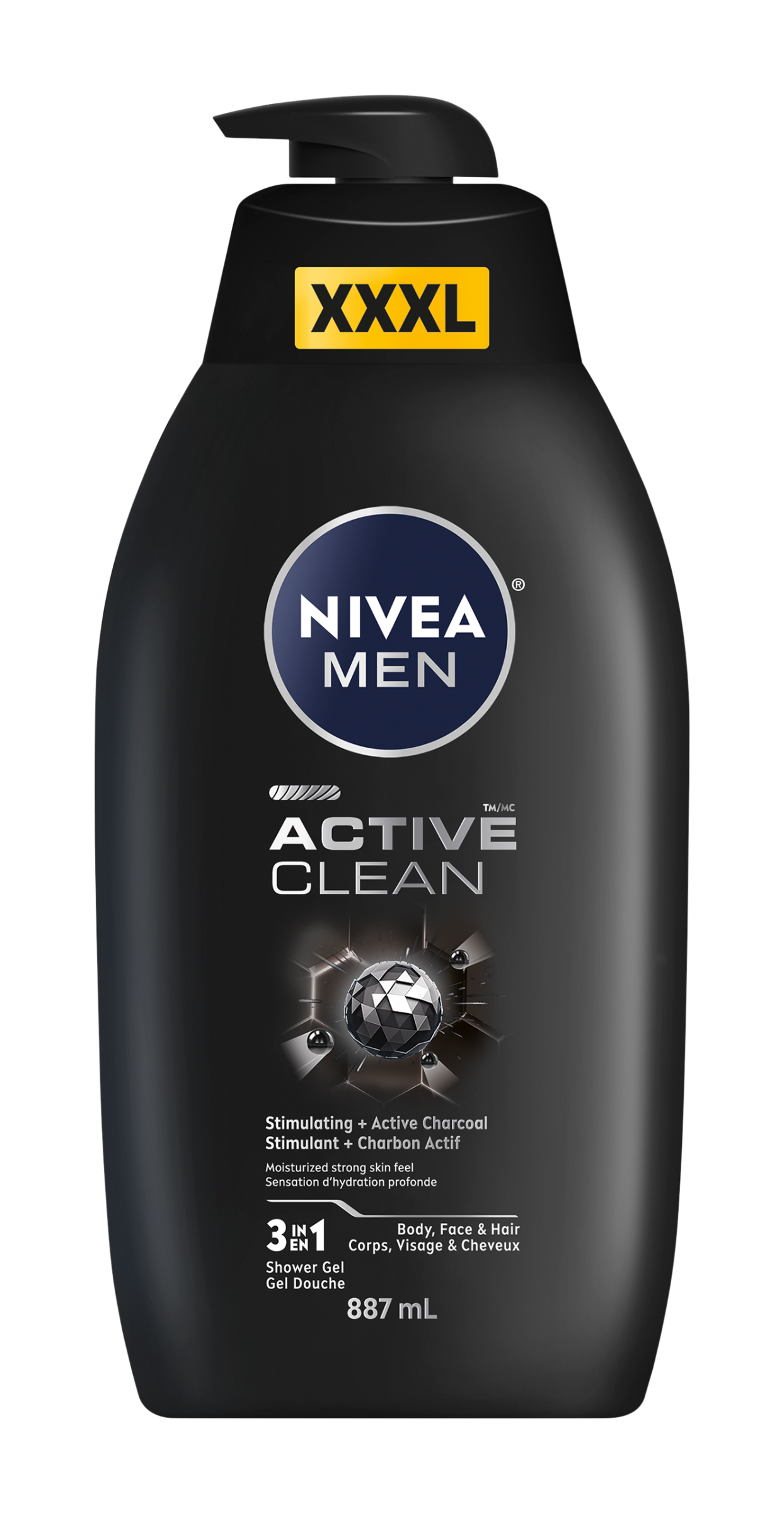 NIVEA Men Sprchový gel Active Clean 3v1 887 ml