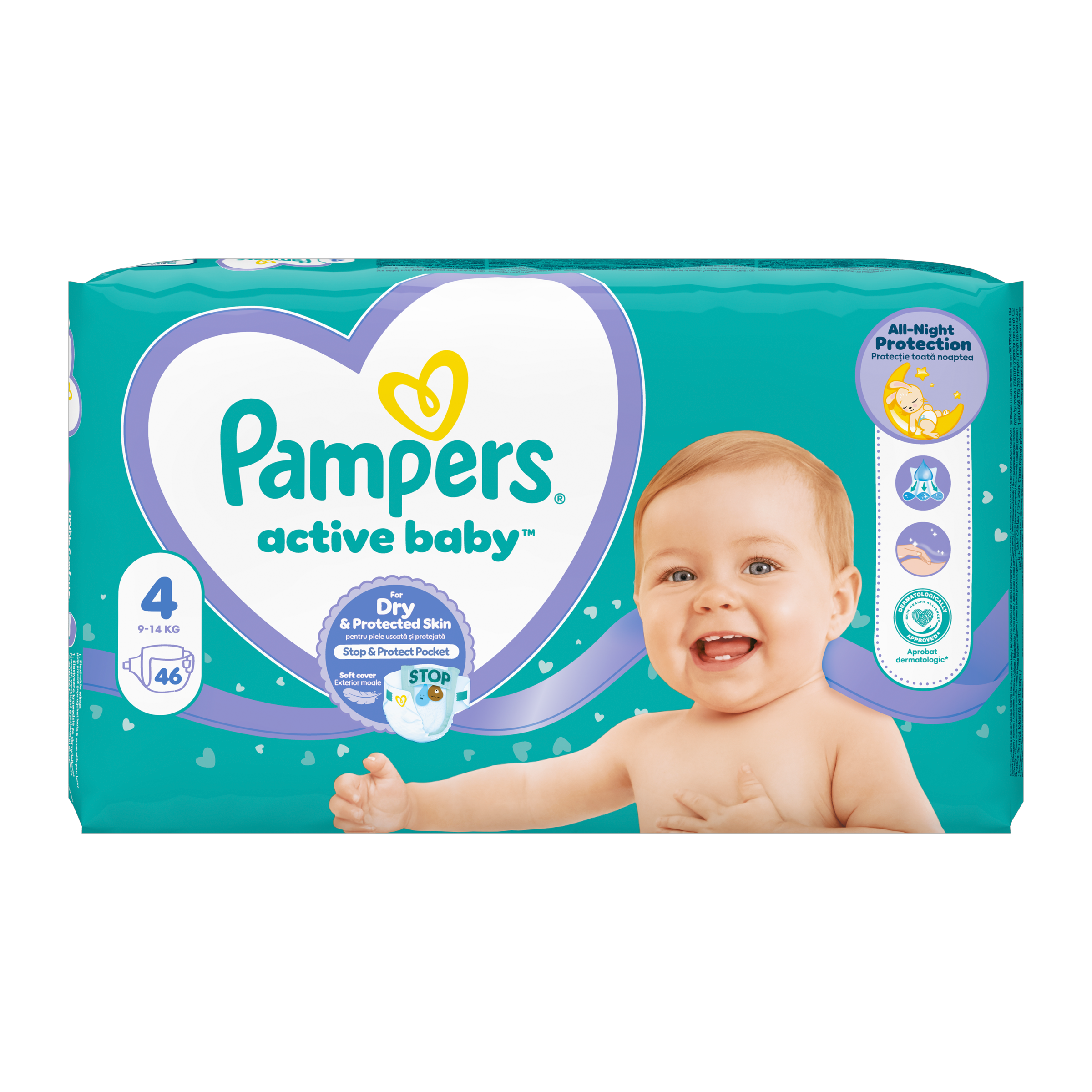 Pleny Active Baby, 9–14 kg, vel. 4 46 ks