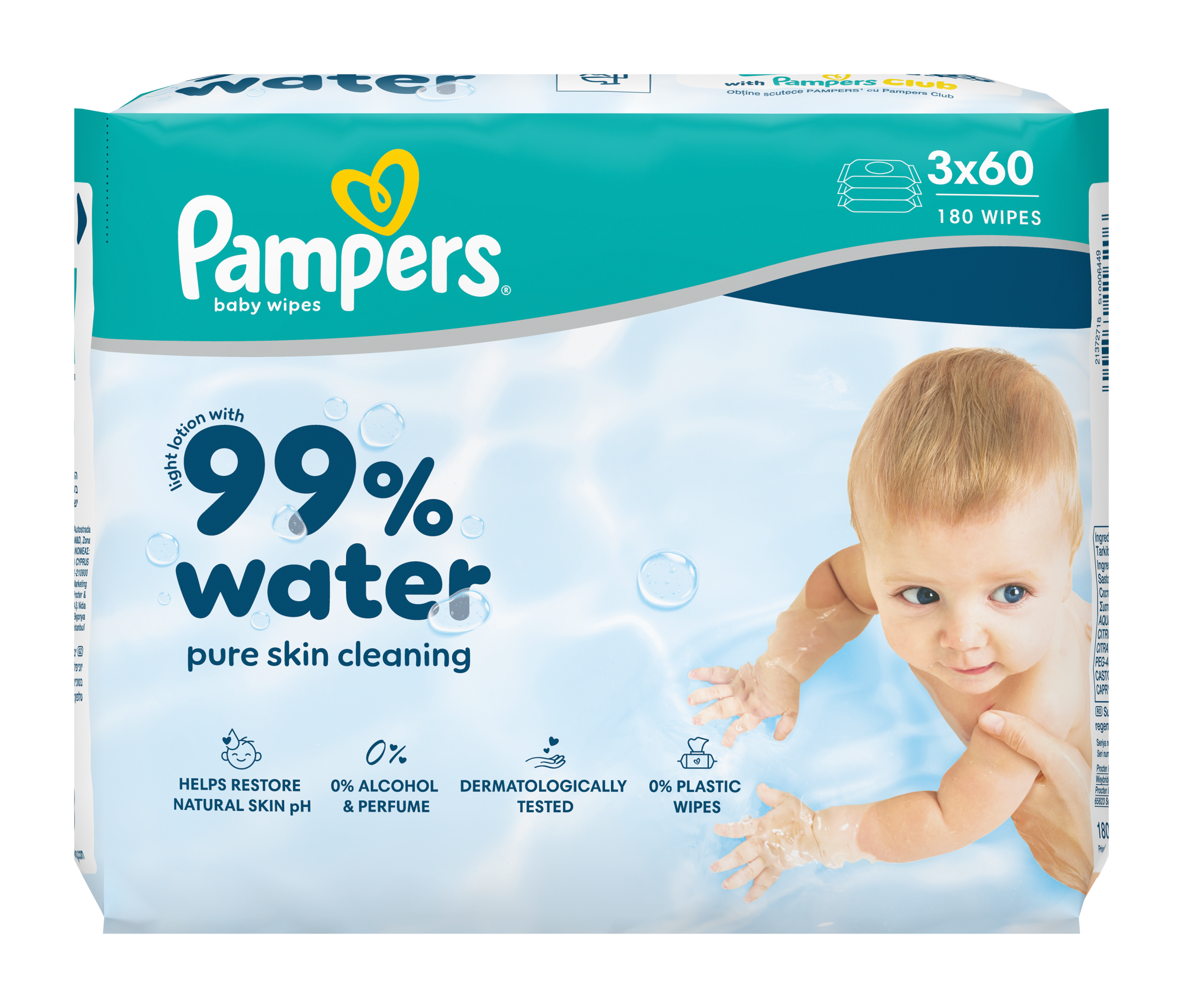 Pampers Dětské čisticí ubrousky 180 ks