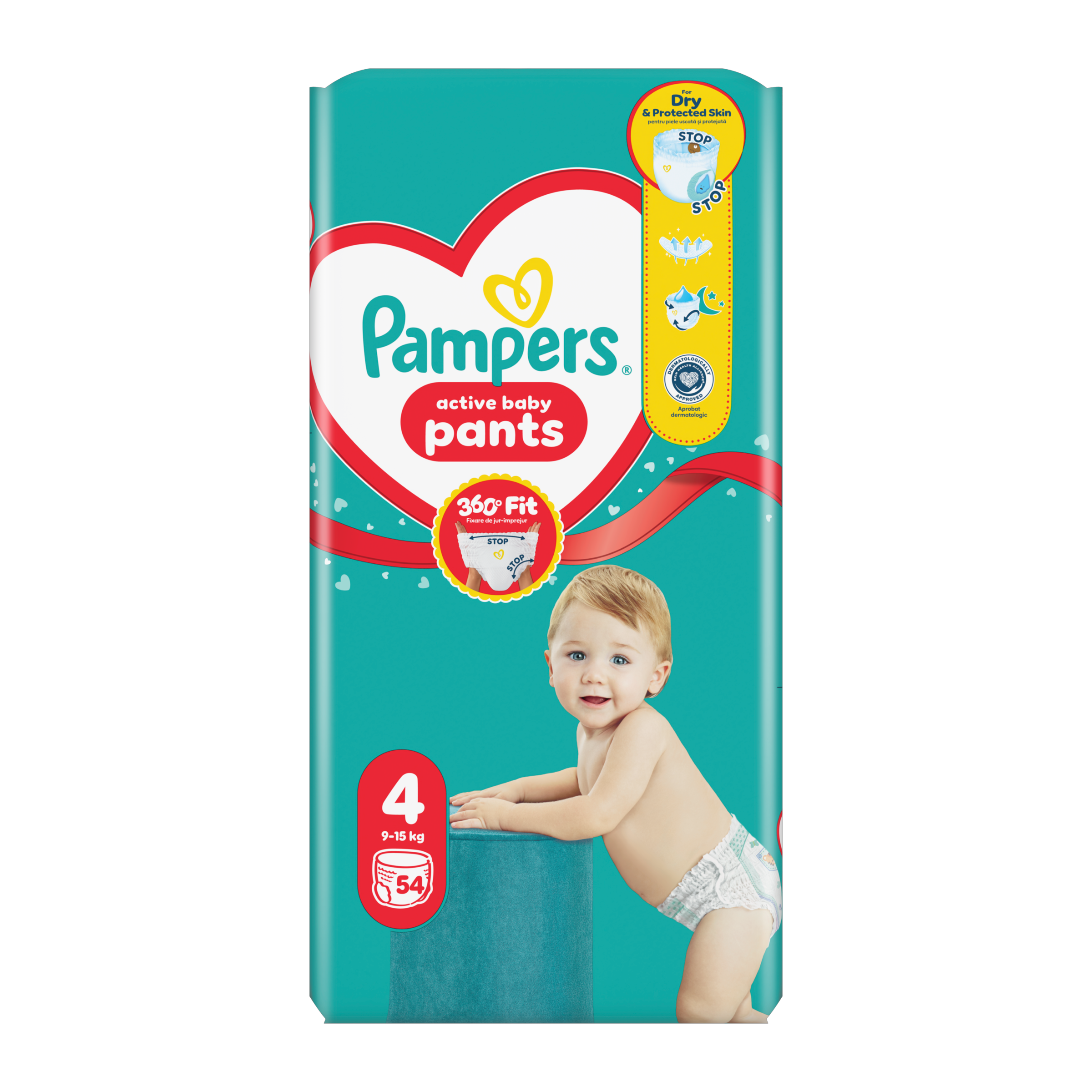 Plenkové kalhotky Active Baby, 9–15 kg, vel. 4 54 ks