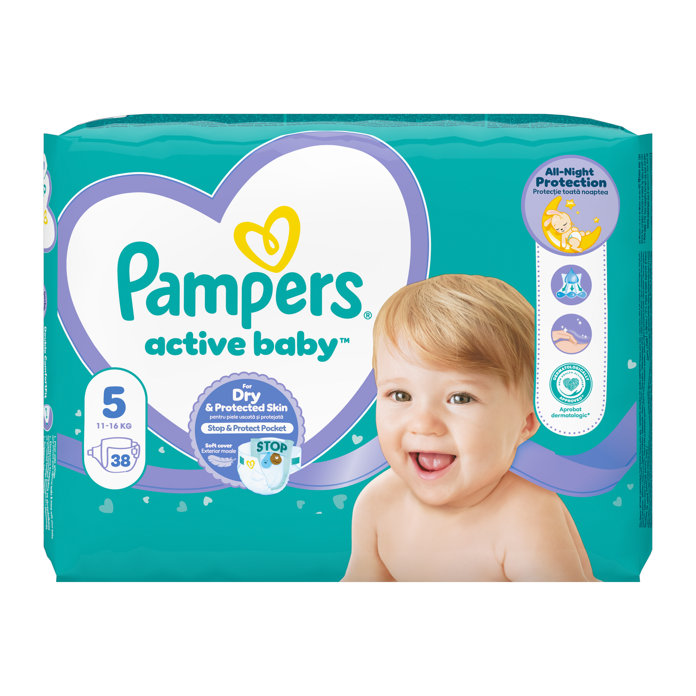 Pleny Active Baby, 11–16 kg, vel. 5 38 ks