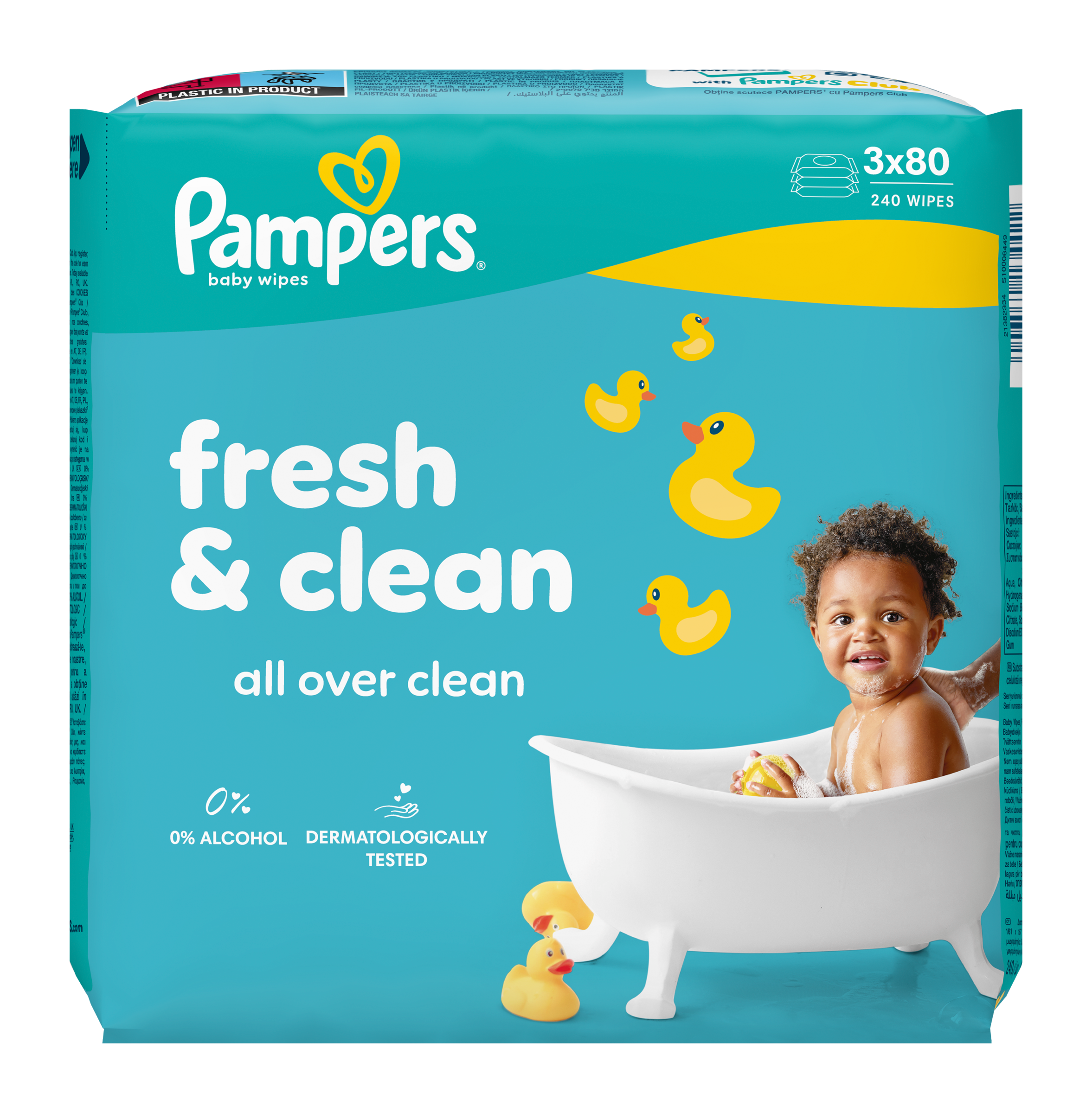 Pampers Dětské čisticí ubrousky Fresh & Clean  240 ks