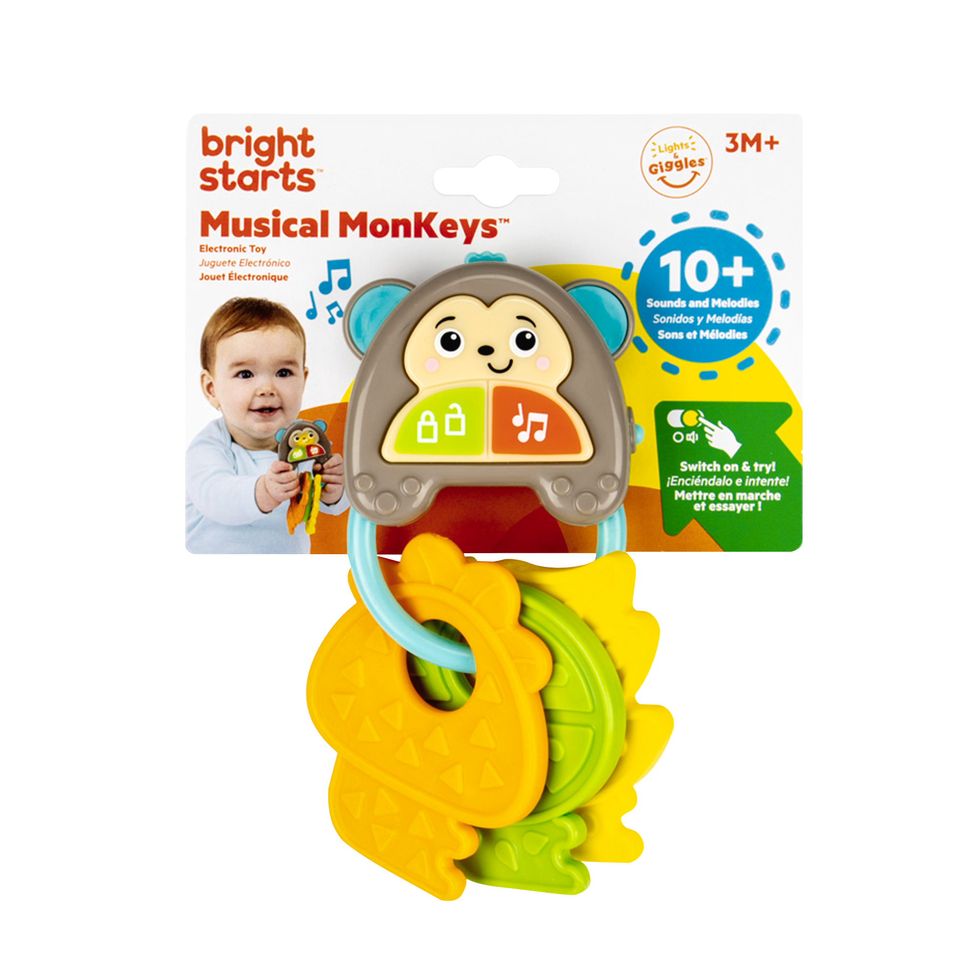 Hračka hudební klíče MonKeys 6m+
