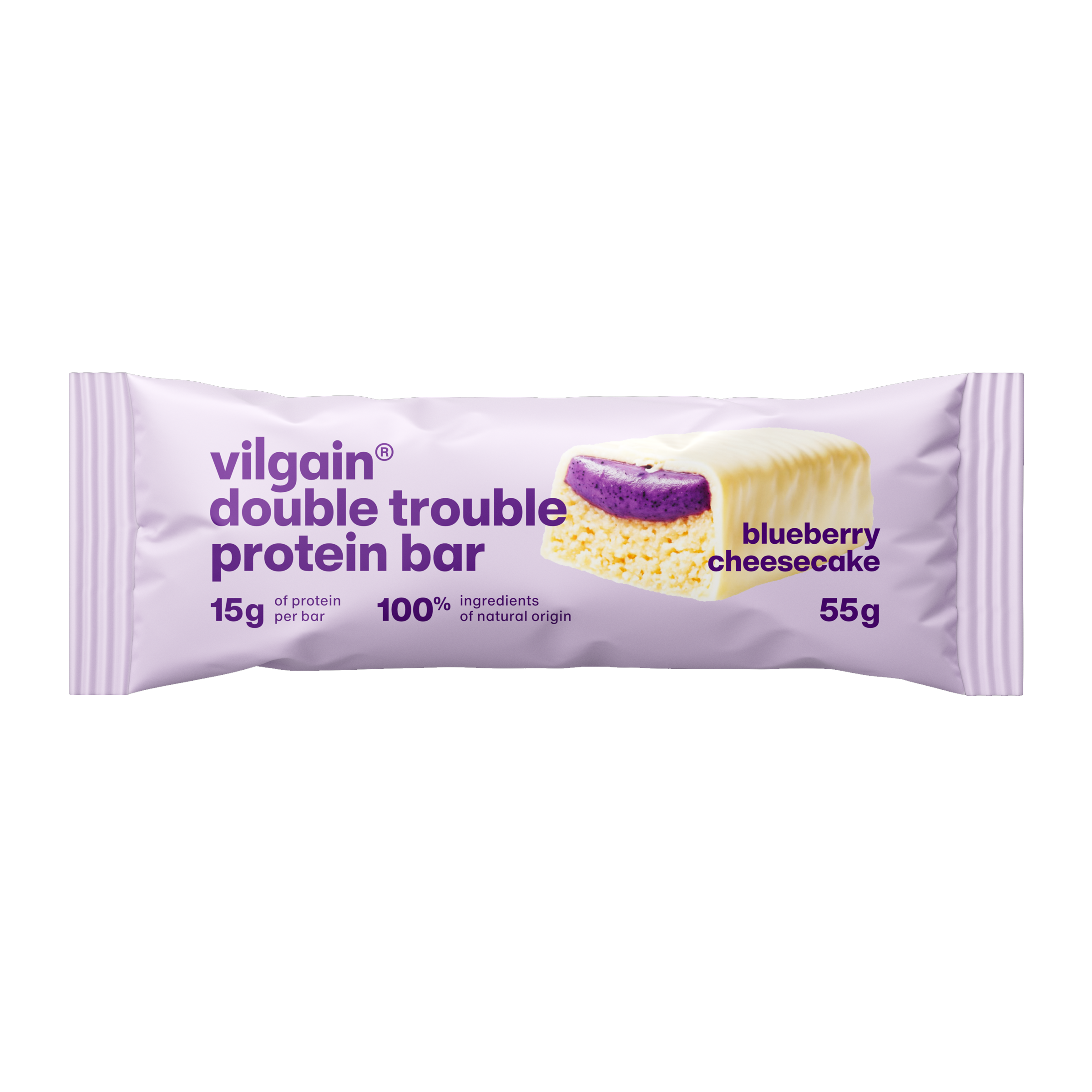 Double Trouble Protein Bar Borůvkový cheesecake