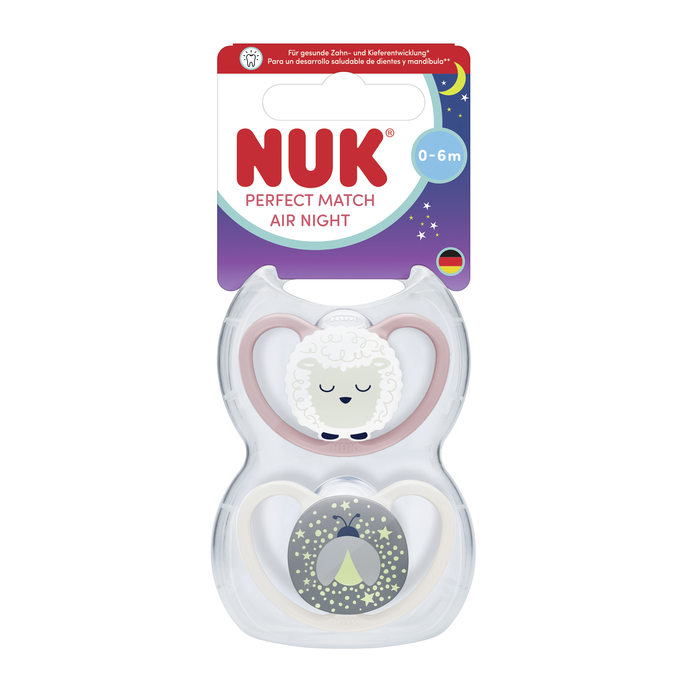 Dudlík Perfect Match Air Night 0-6m 2 ks, různé druhy