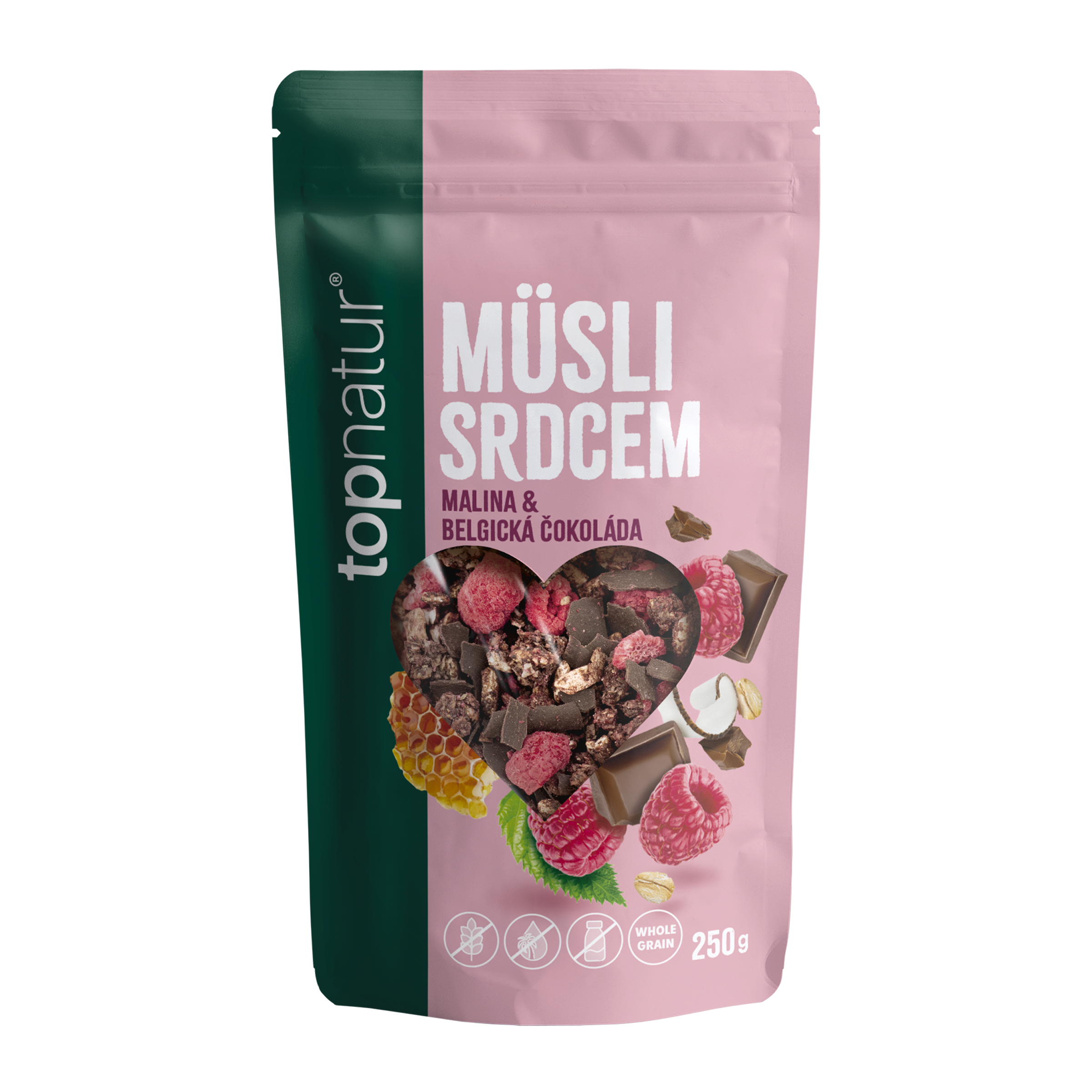 Müsli srdcem Malina a belgická čokoláda