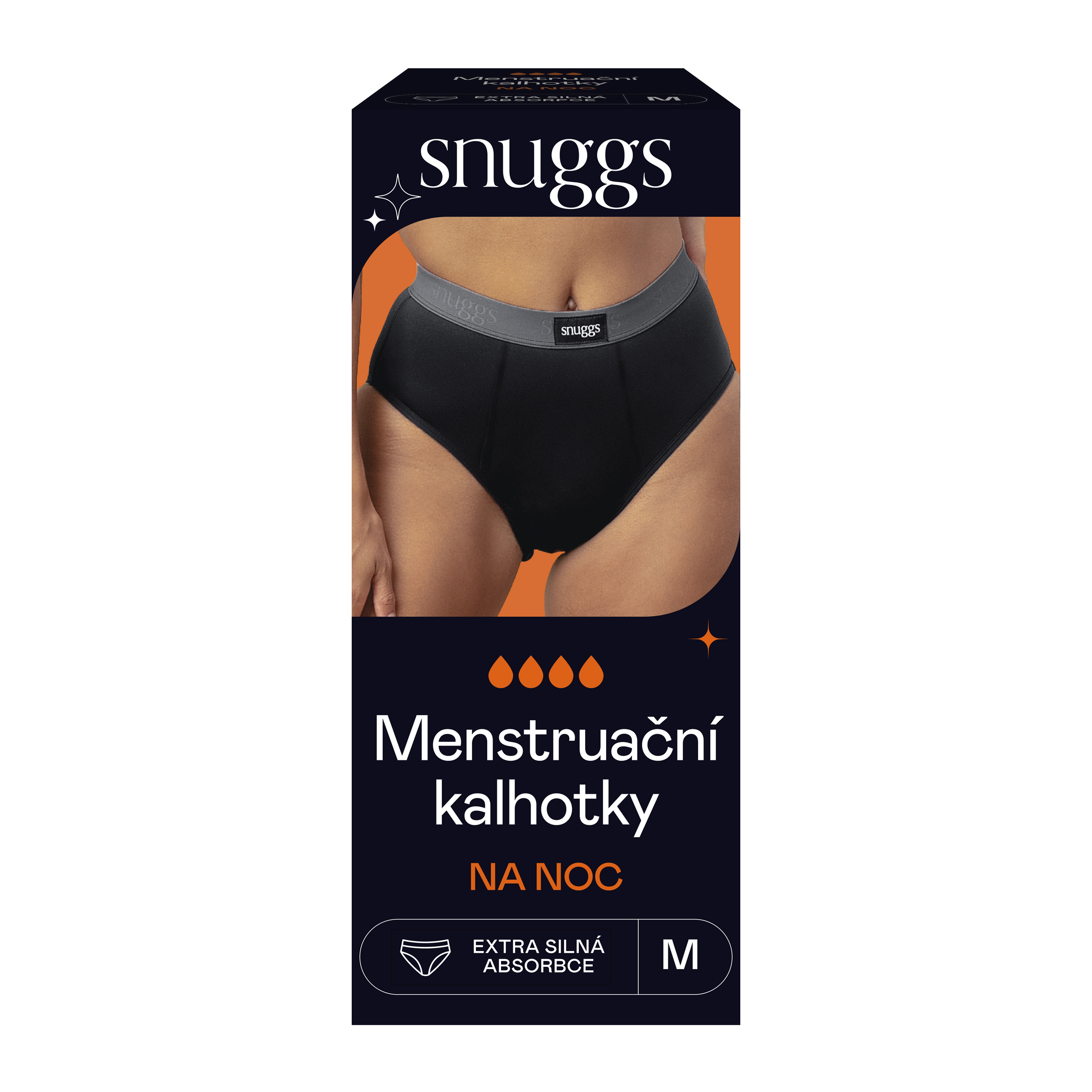 Menstruační kalhotky na noc Iconic Černá