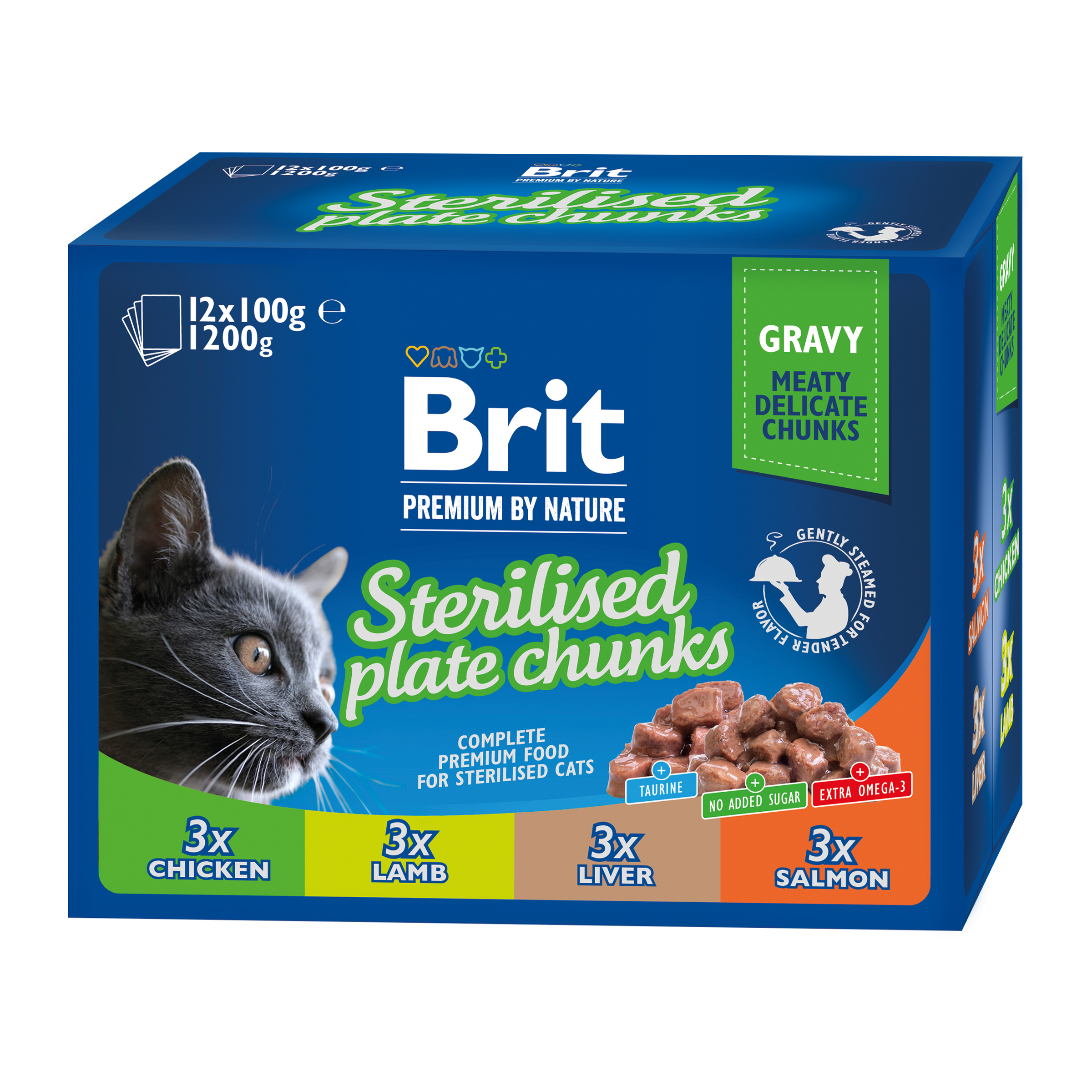 Brit Kapsičky pro kočky Sterilised Plate 12x 100 g