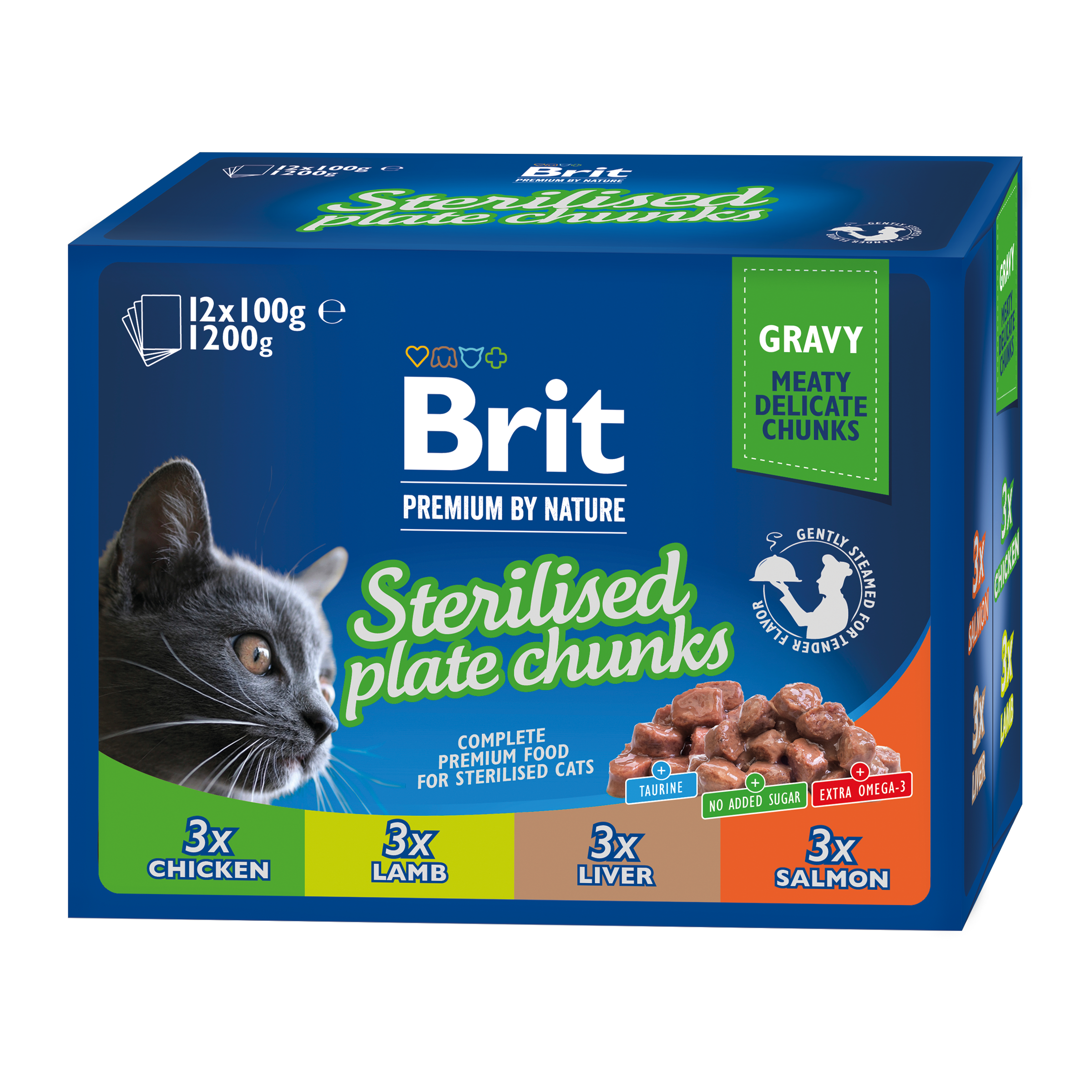 Kapsičky pro kočky Sterilised Plate 12x 100 g