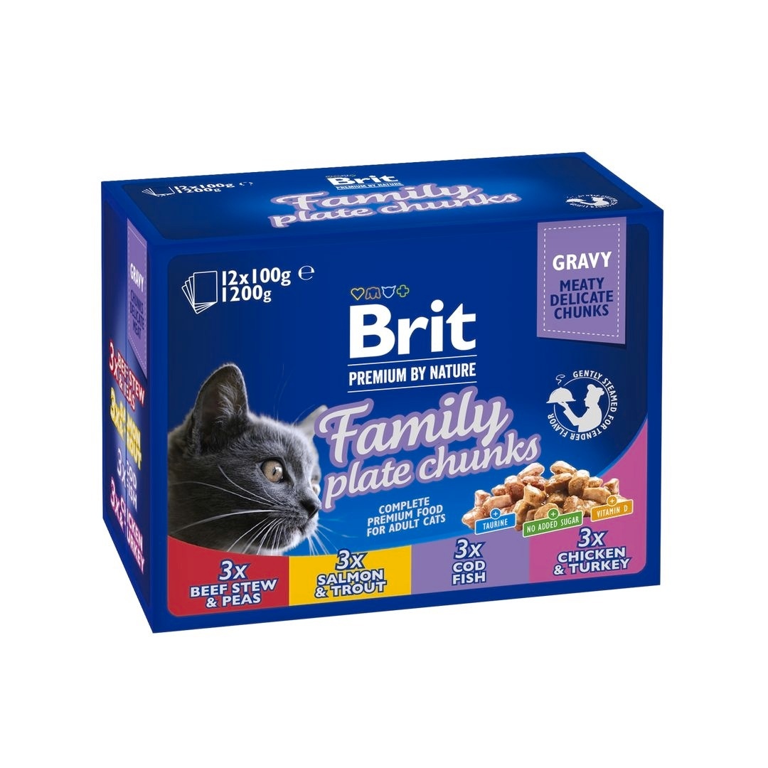 Brit Kapsičky pro kočky Family Plate 12x 100 g
