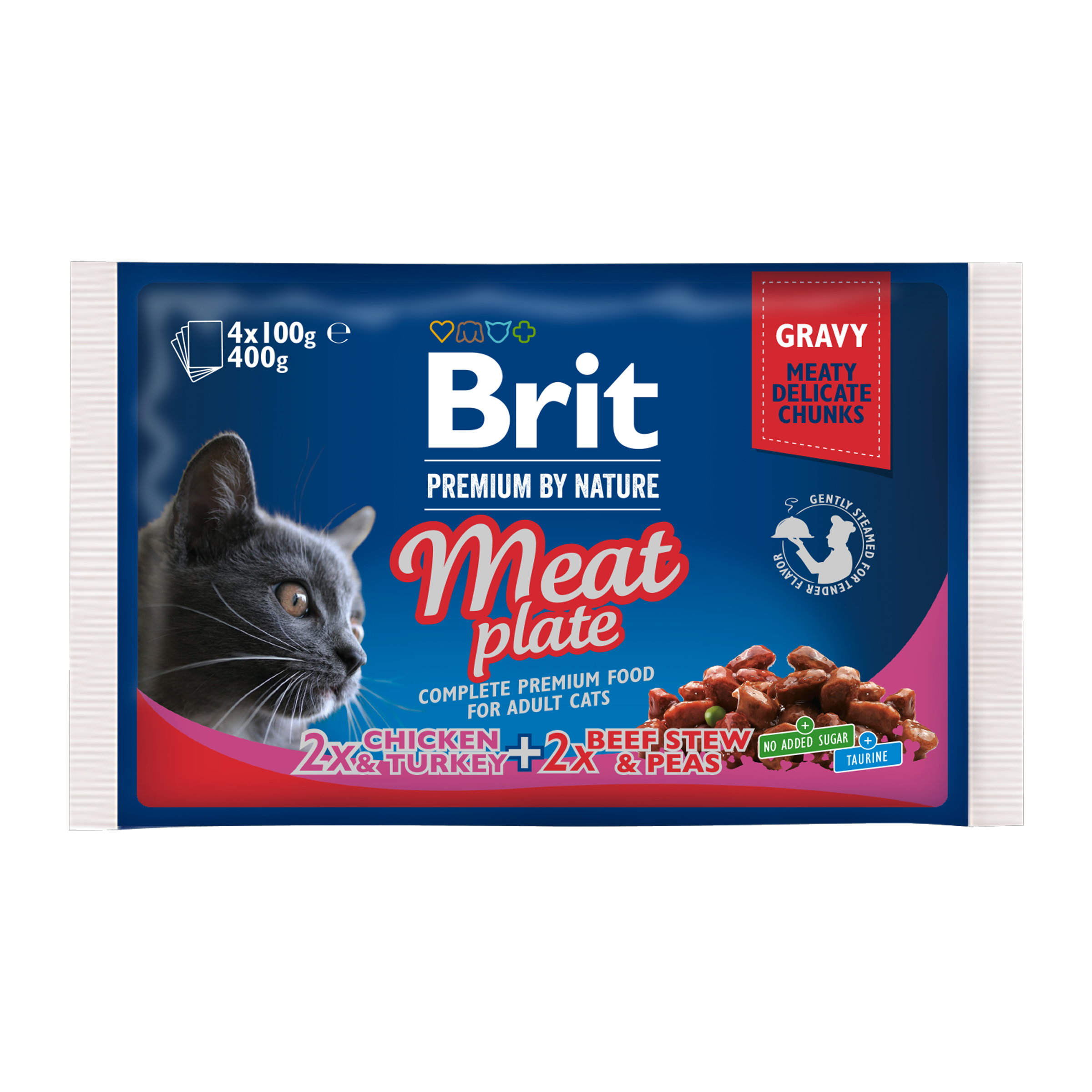 Kapsičky pro kočky Meat Plate 4x100 g