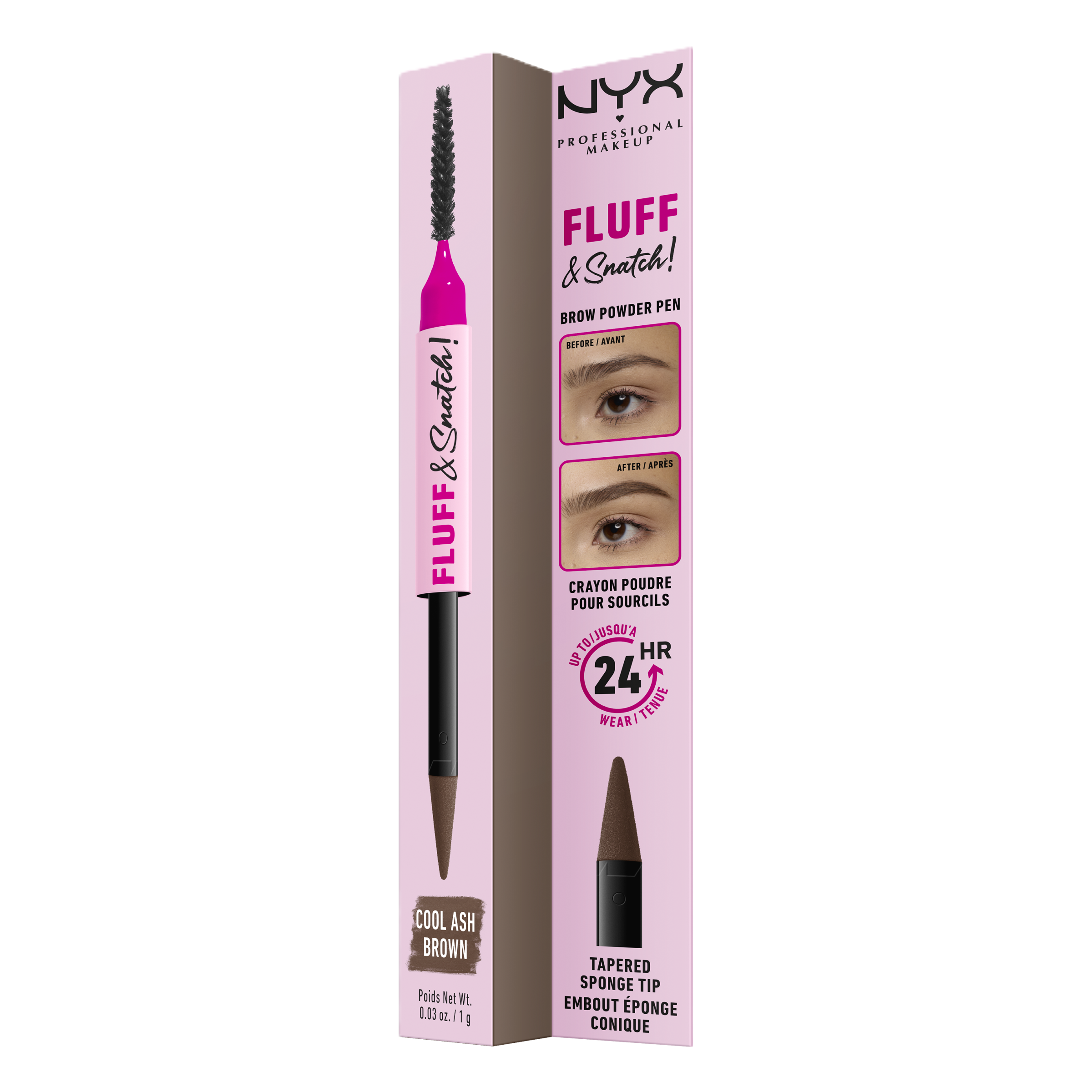 NYX Professional Makeup Tužka na obočí Fluff & Snatch! Cool Ash Brown
