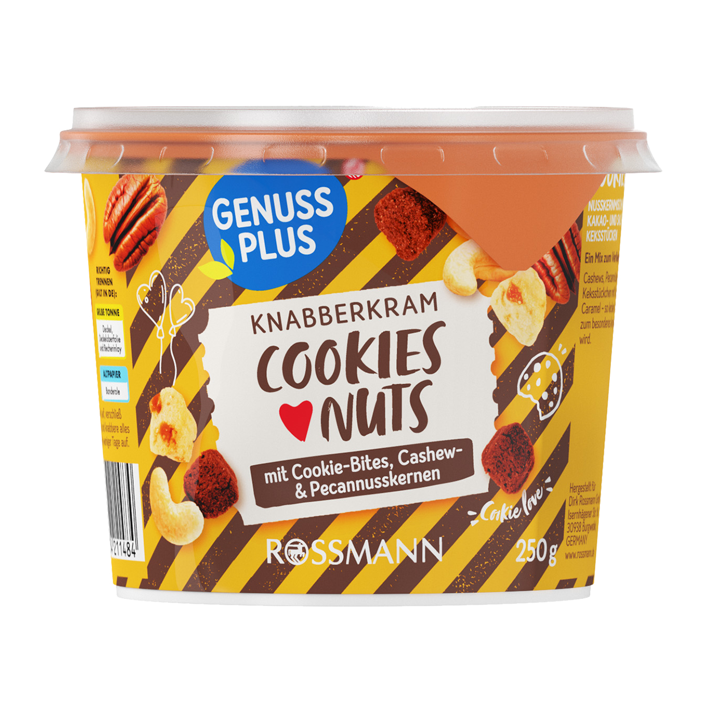 Směs ořechů a semínek s kousky cookies
