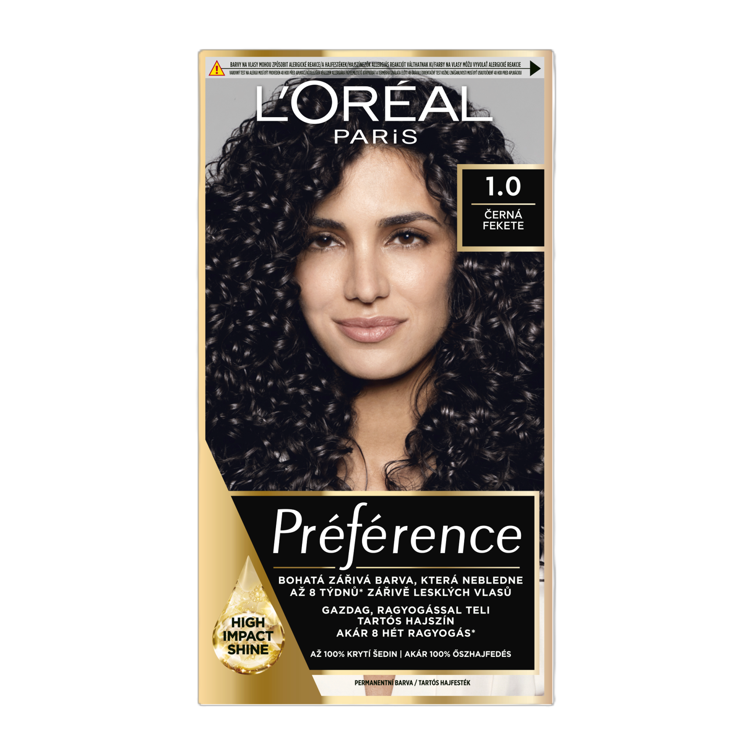 L'Oréal Permanentní barva na vlasy Préférence  1.0 Černá