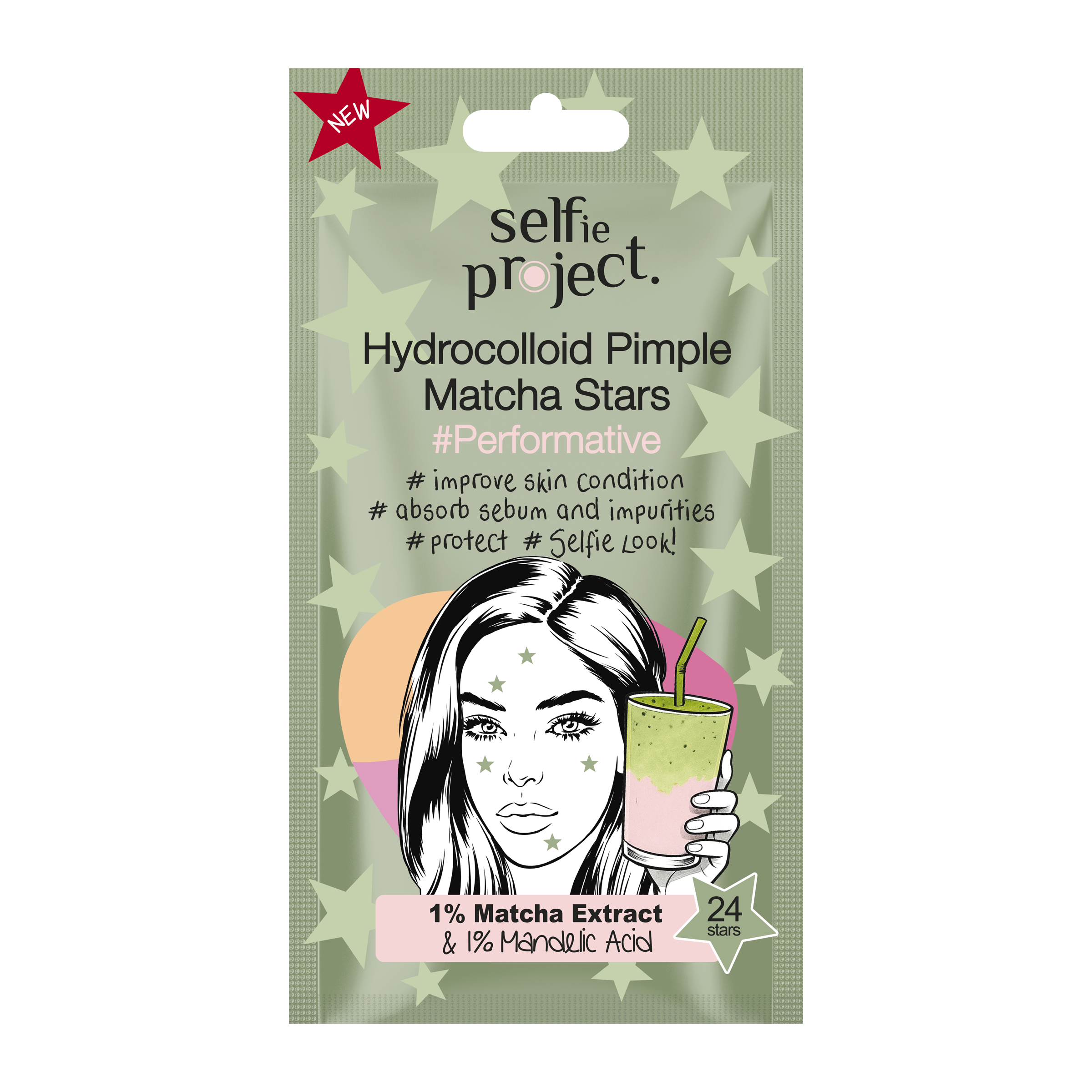 Náplasti na akné Matcha Stars