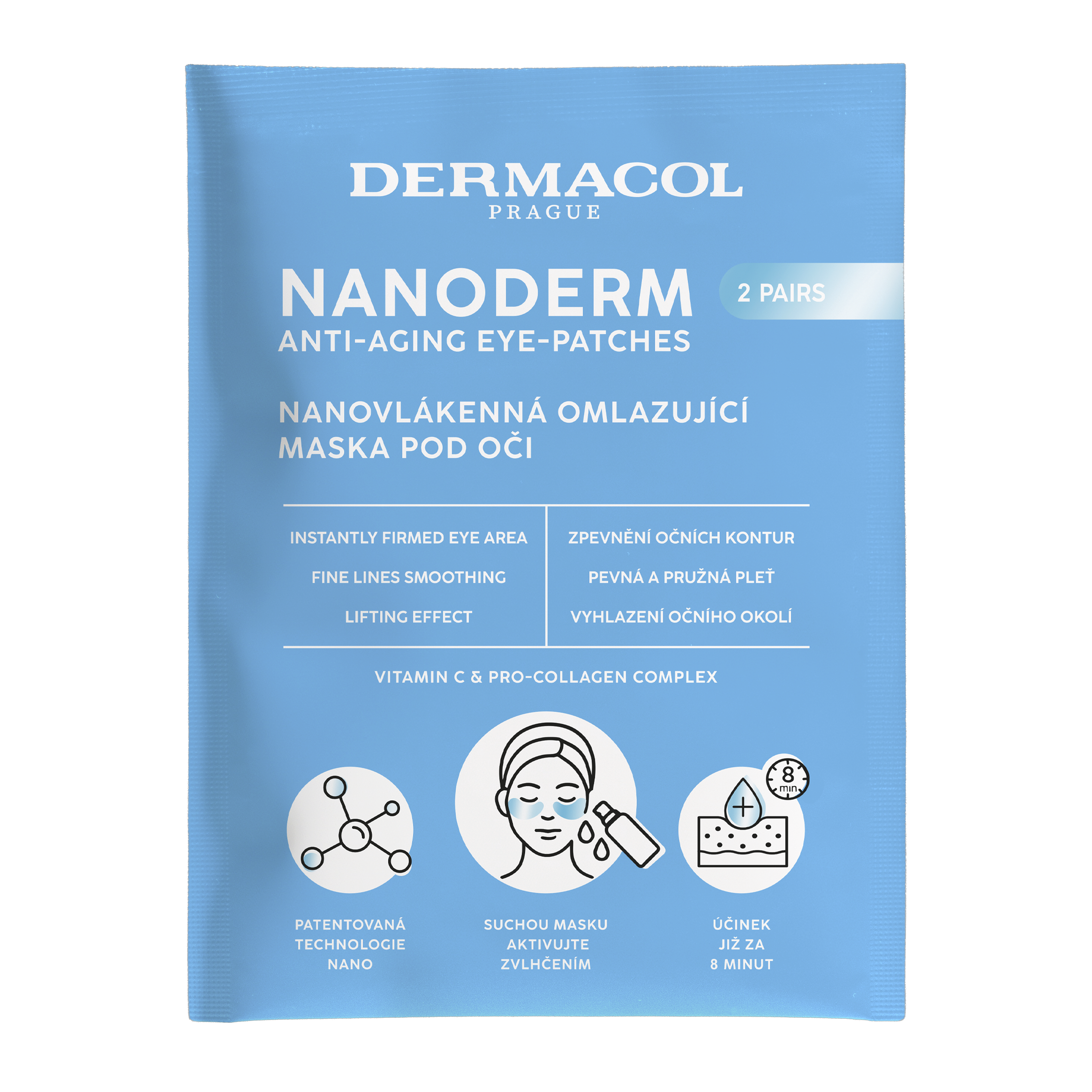 Nanovlákenná omlazující maska pod oči Nanoderm