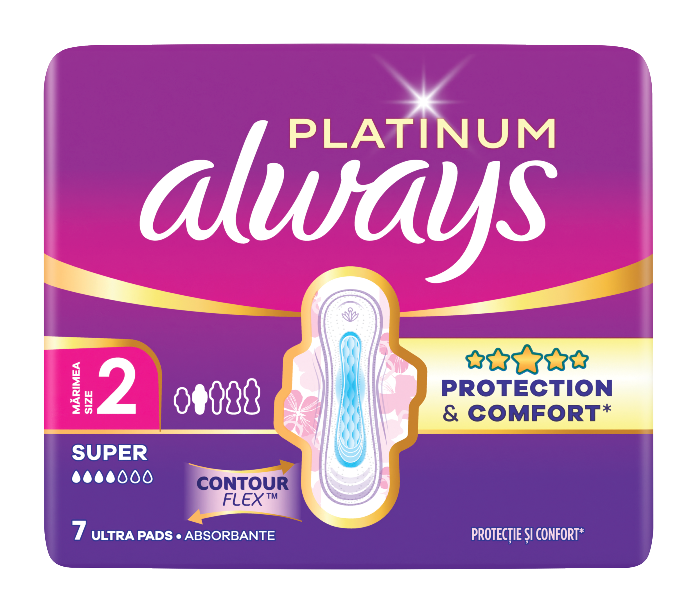 Always Hygienické vložky Platinum Super s křidélky vel. 2 7 ks 7 ks