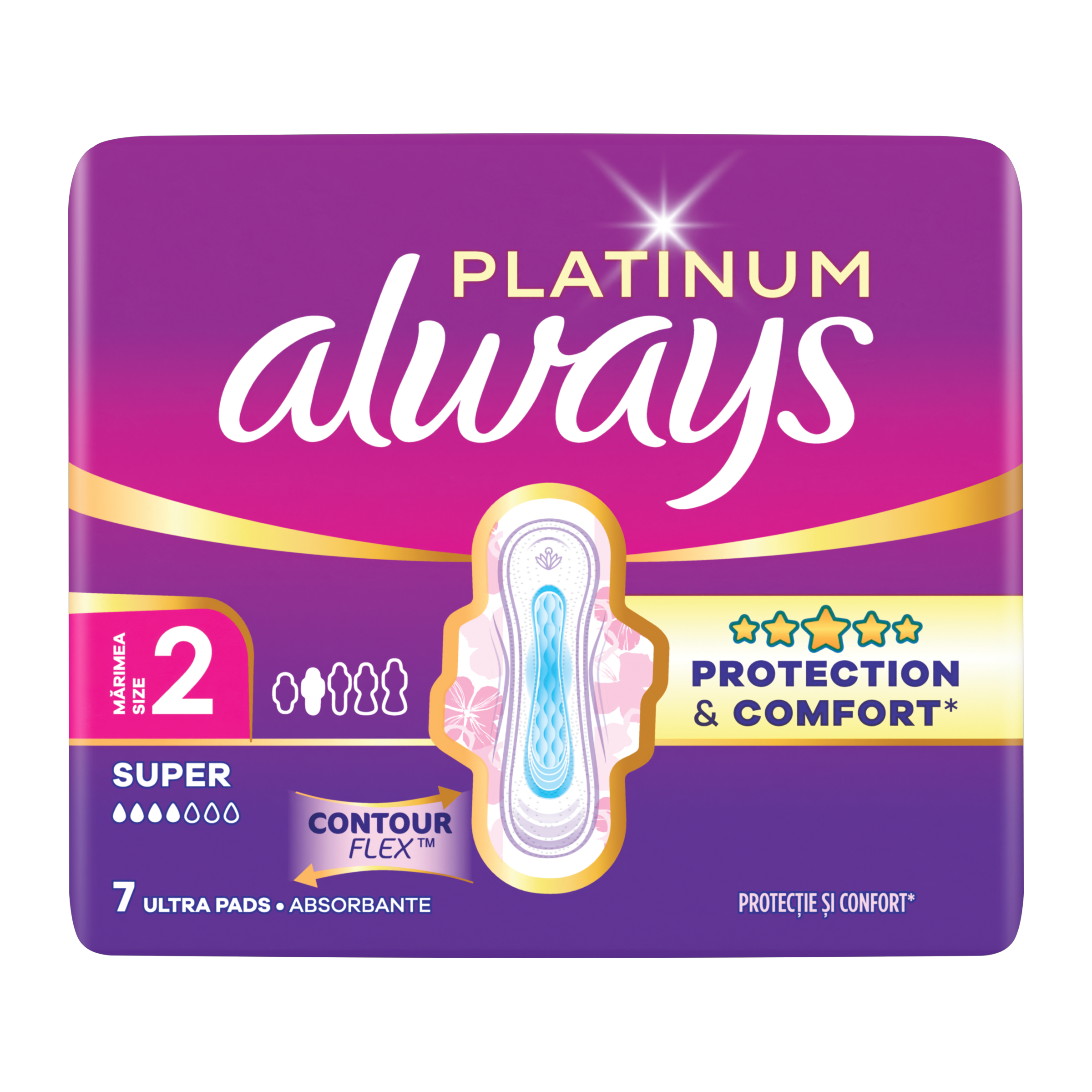 Hygienické vložky Platinum Super s křidélky vel. 2 7 ks