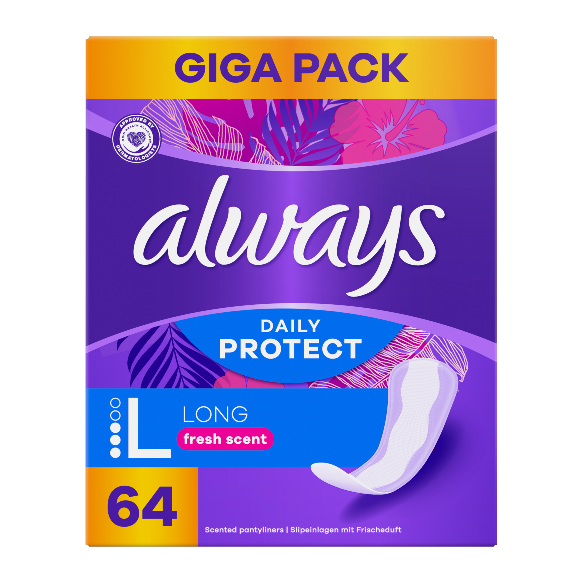 Slipové vložky Daily Protect Long 64 ks