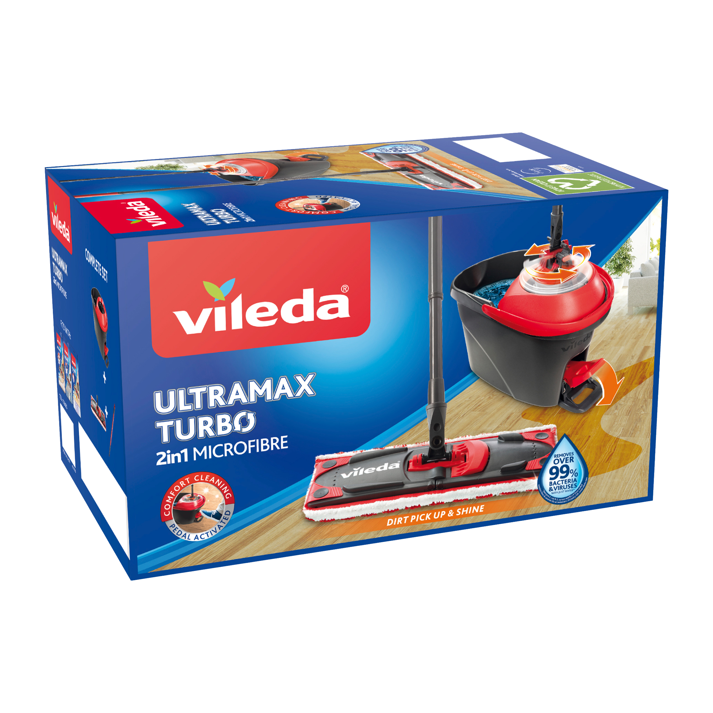 Plochý rotační mop a kbelík Ultramax Turbo Microfibre 2v1