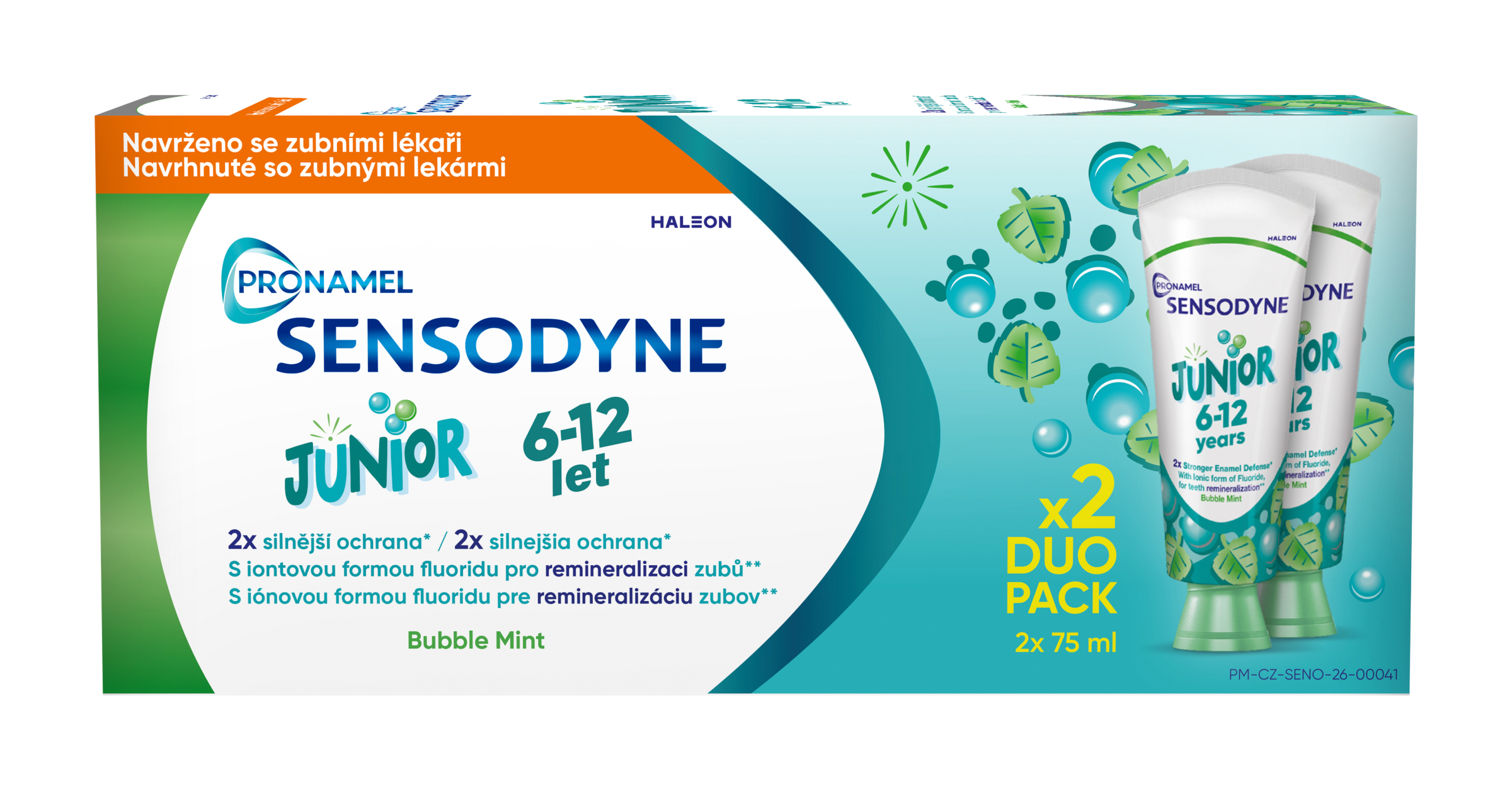 Dětská zubní pasta Junior Bubble Mint s fluoridem