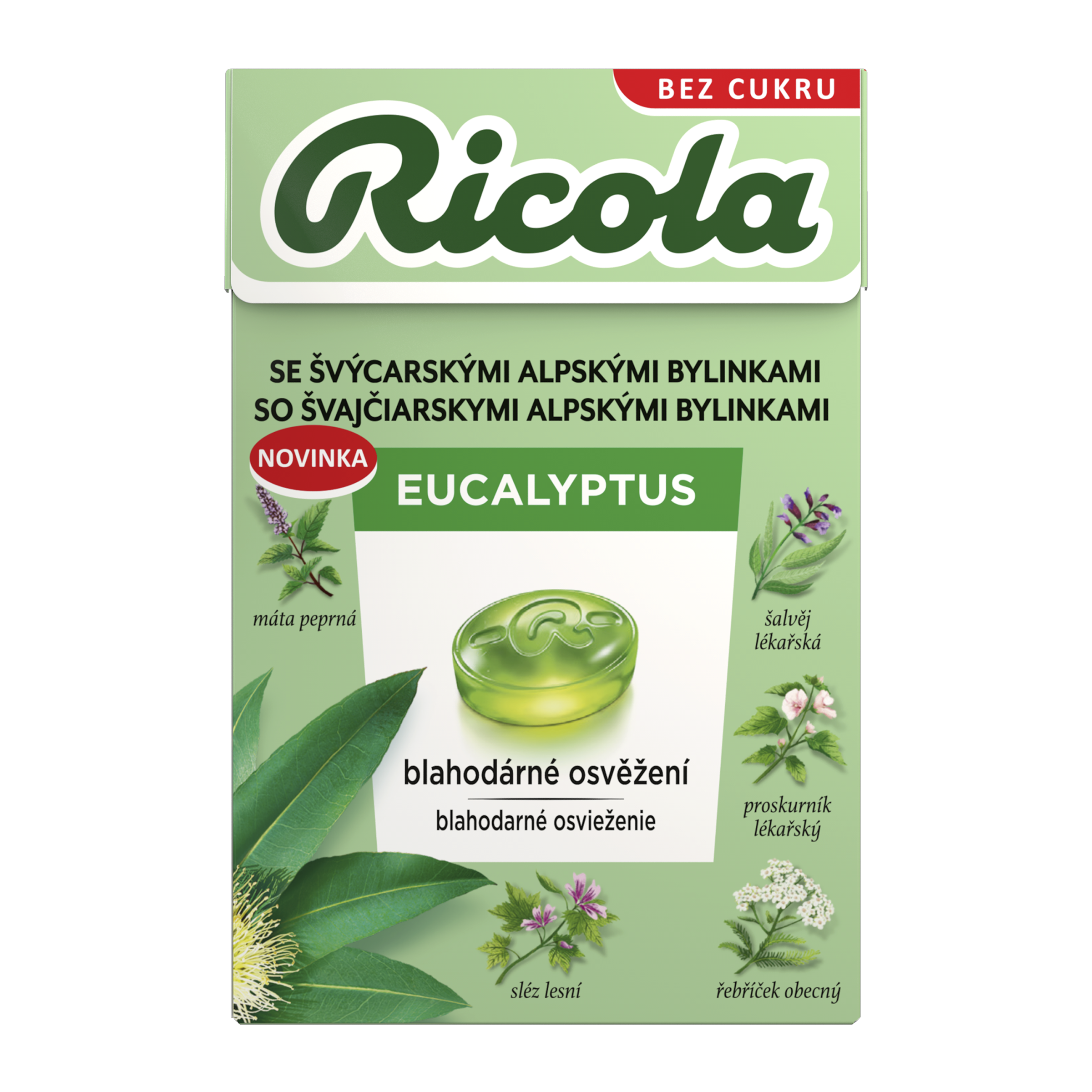 Bylinné bonbony bez cukru Eucalyptus