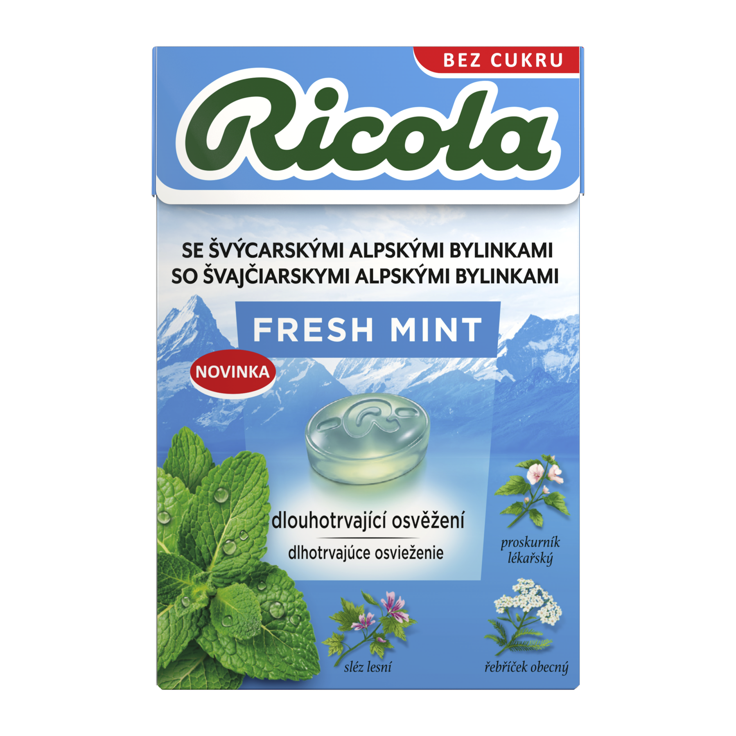 Ricola Bylinné bonbony bez cukru Fresh mint