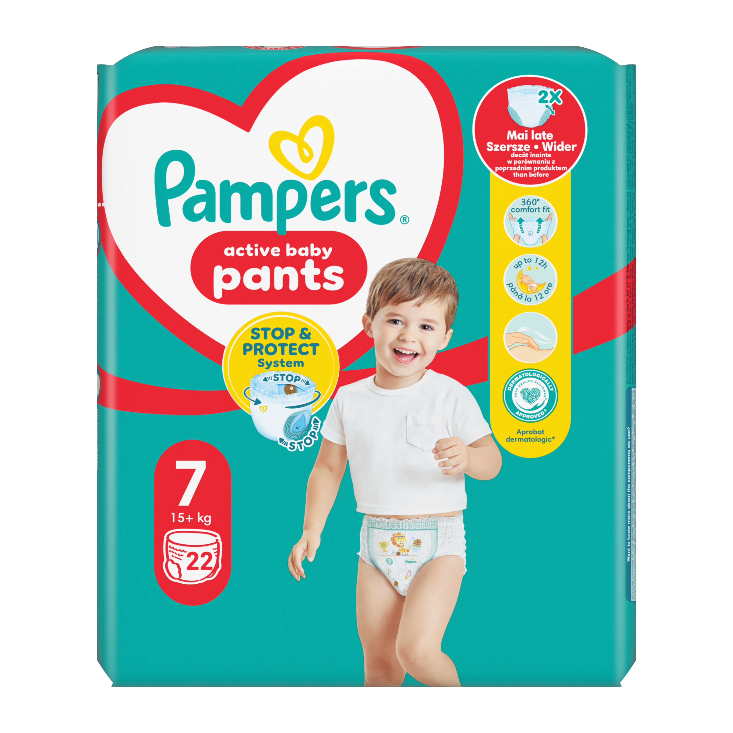 Plenkové kalhotky Active Baby, 15+ kg, vel. 7 22 ks